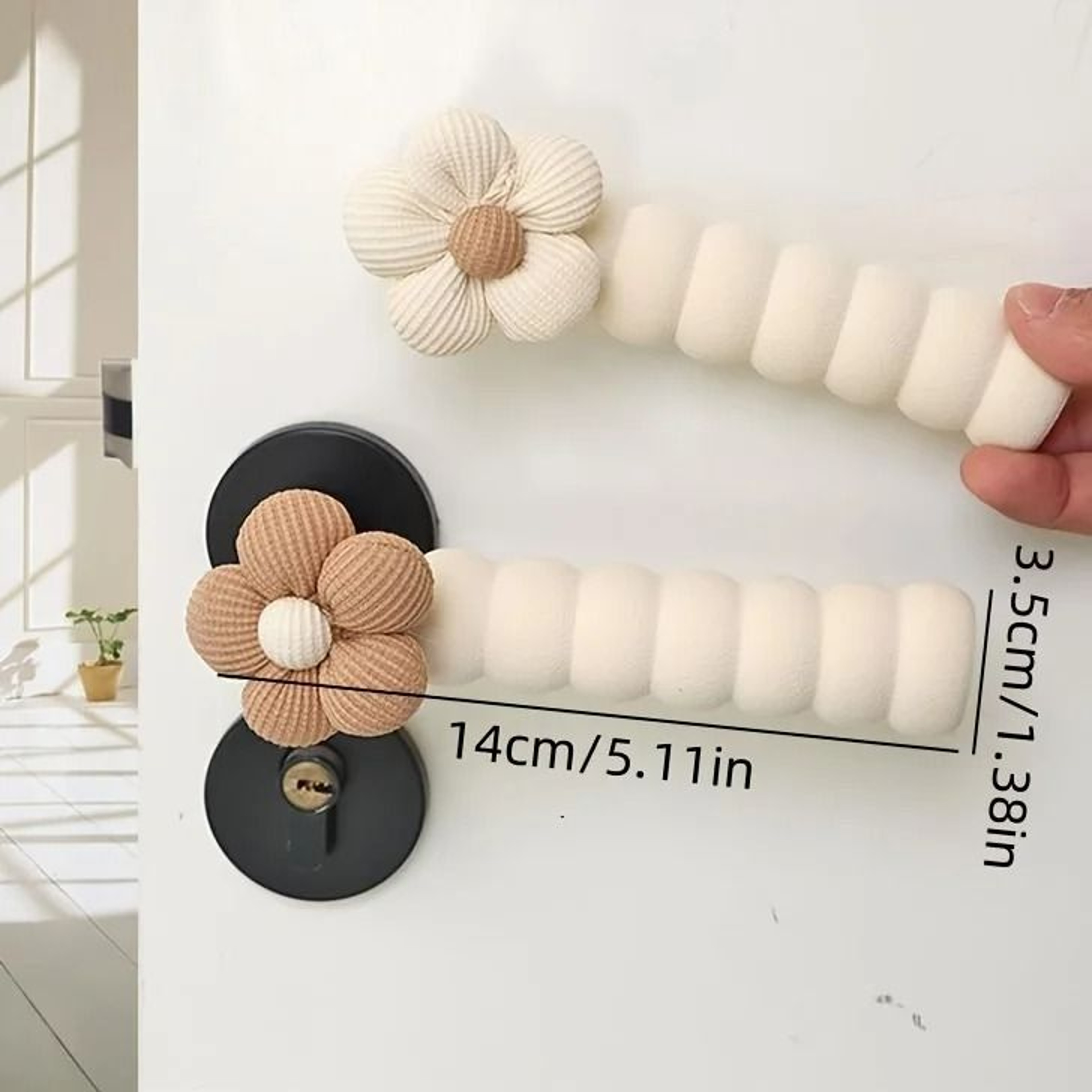 Floral AntiCollision Door Handle Cover Soft Soundproof Protection Glove 4