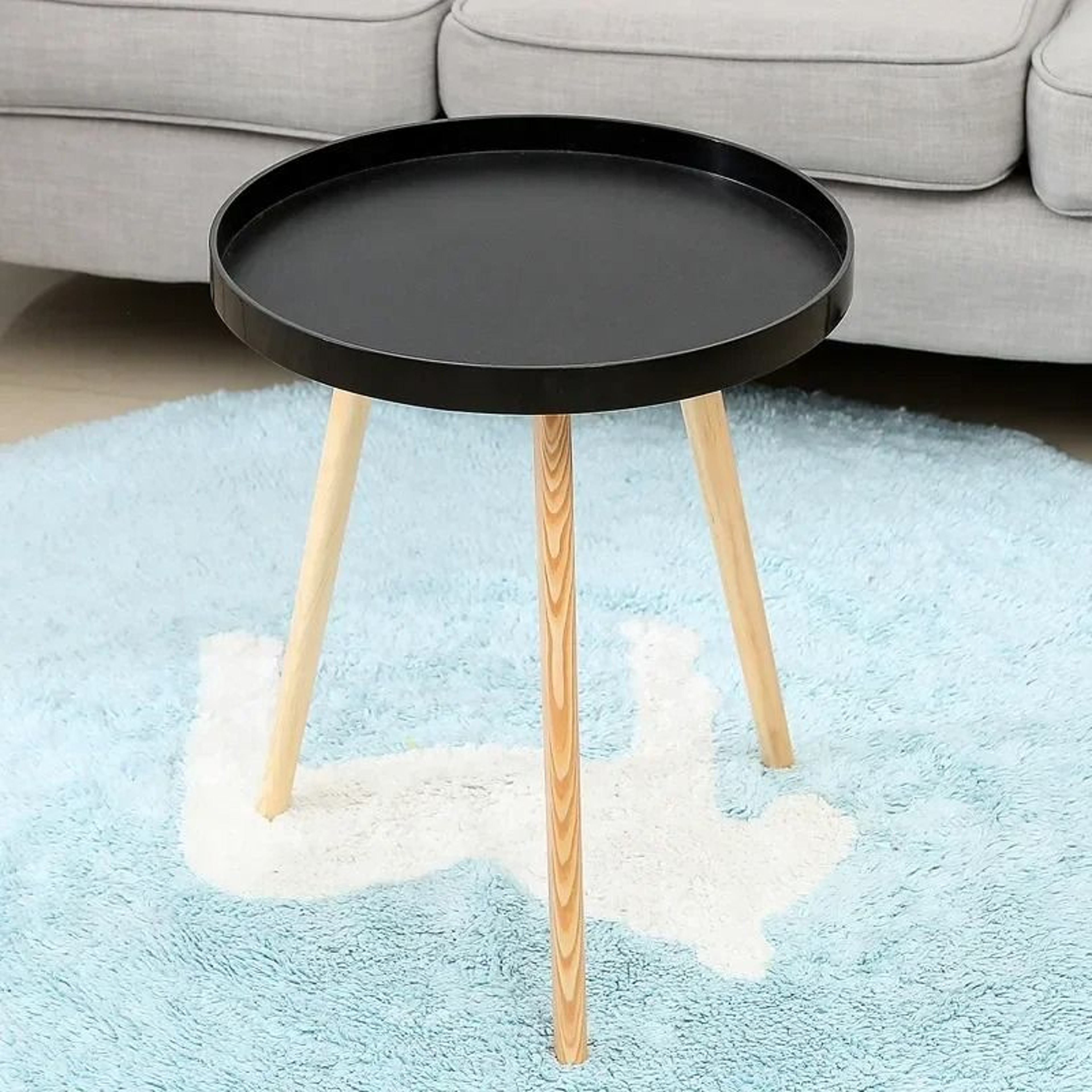 Modern Minimalist Small Round Coffee Table And Versatile IndoorOutdoor Side Desk 6