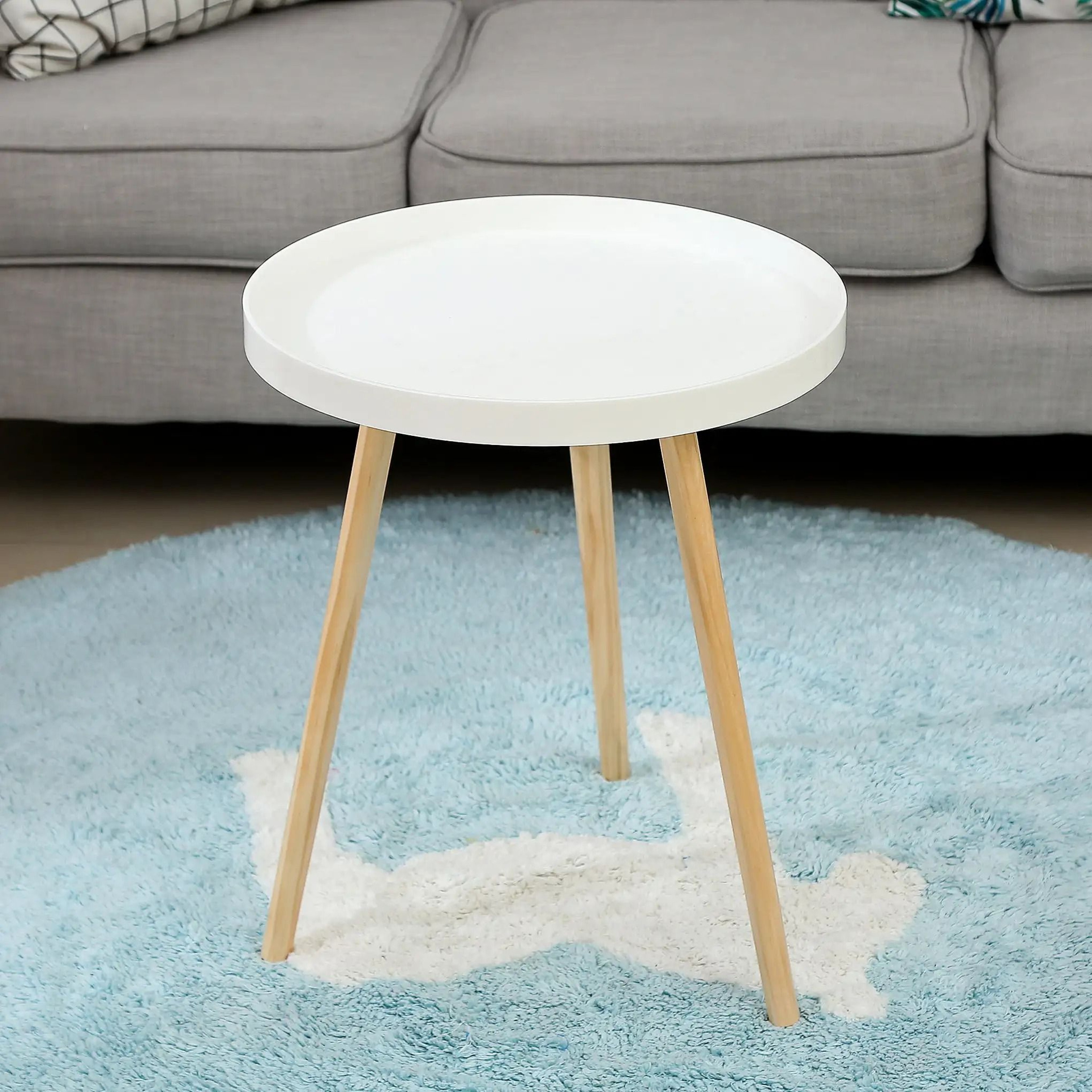 Modern Minimalist Small Round Coffee Table And Versatile IndoorOutdoor Side Desk 7