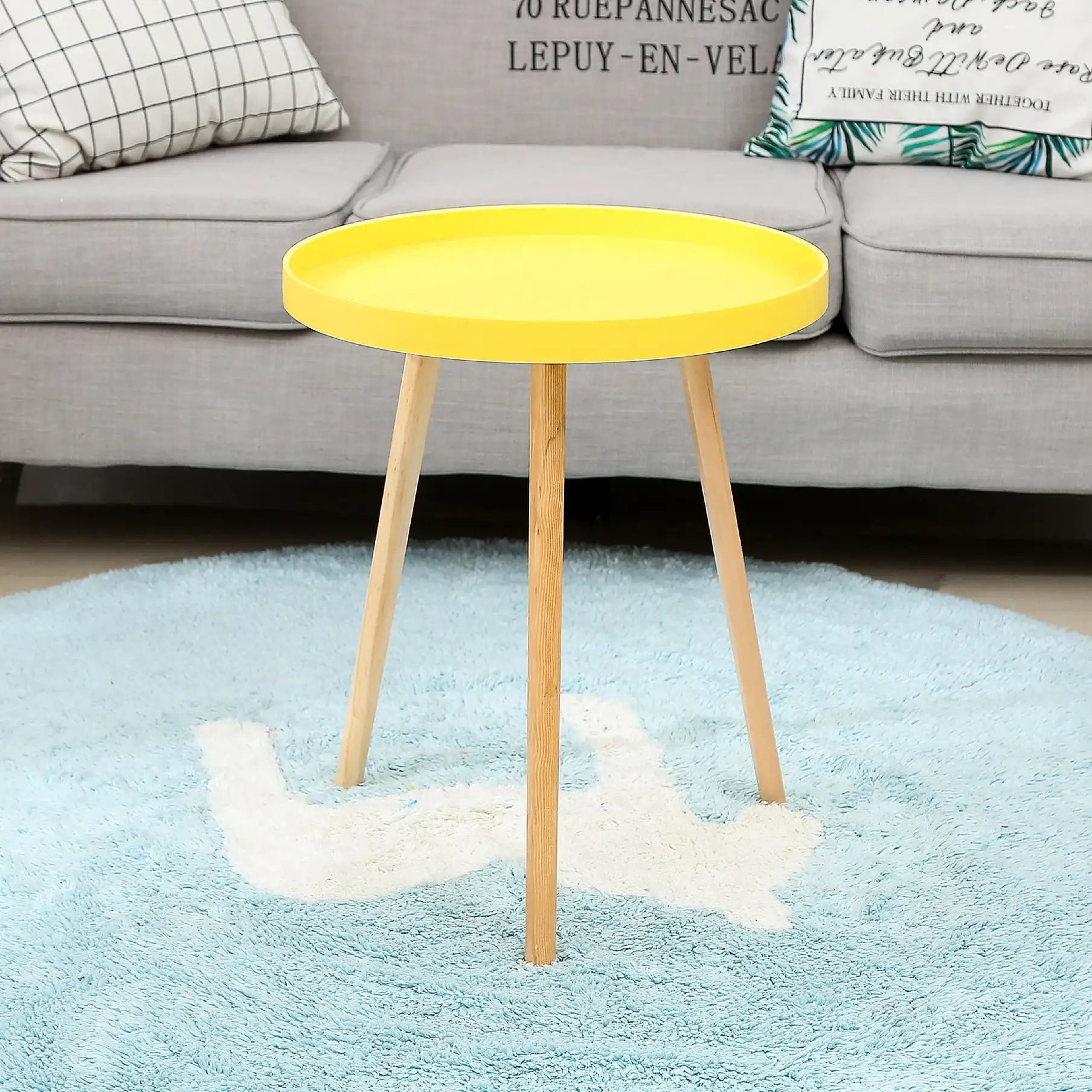 Modern Minimalist Small Round Coffee Table And Versatile IndoorOutdoor Side Desk 8