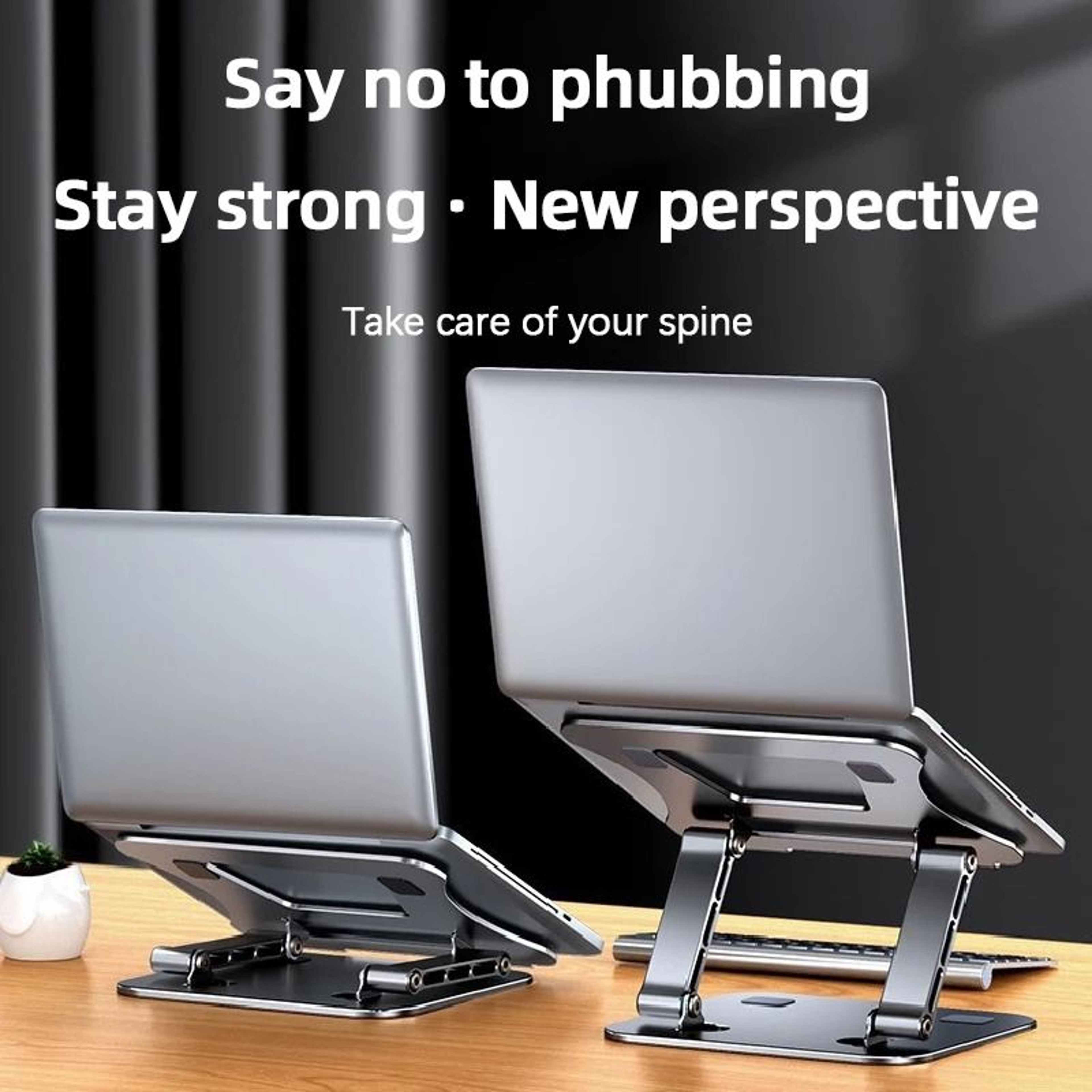Adjustable Aluminum Alloy Cooling Laptop Stand With Keyboard Storage 1