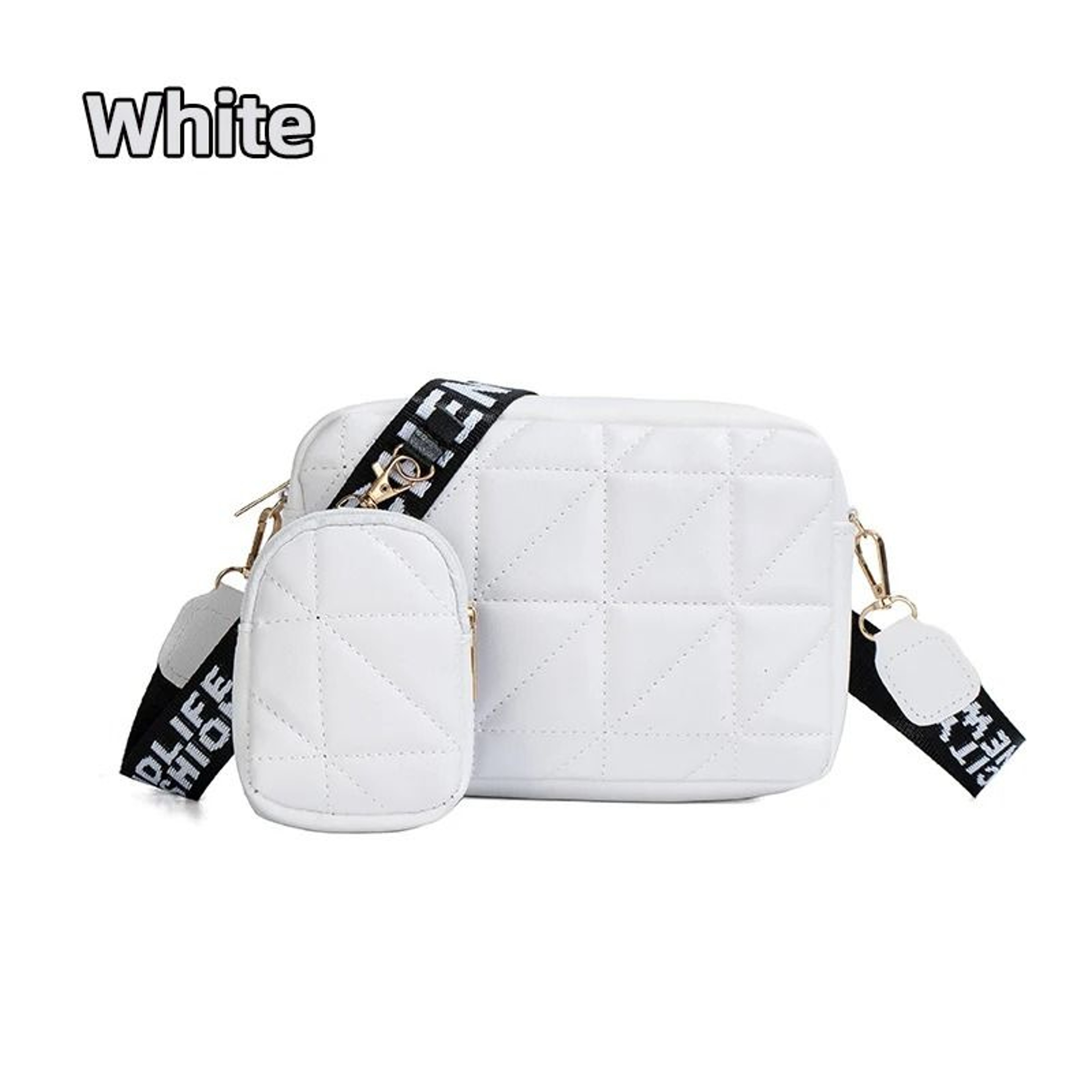 Fashionable DiamondPatterned Mobile Phone Bag TwoPiece Set 7