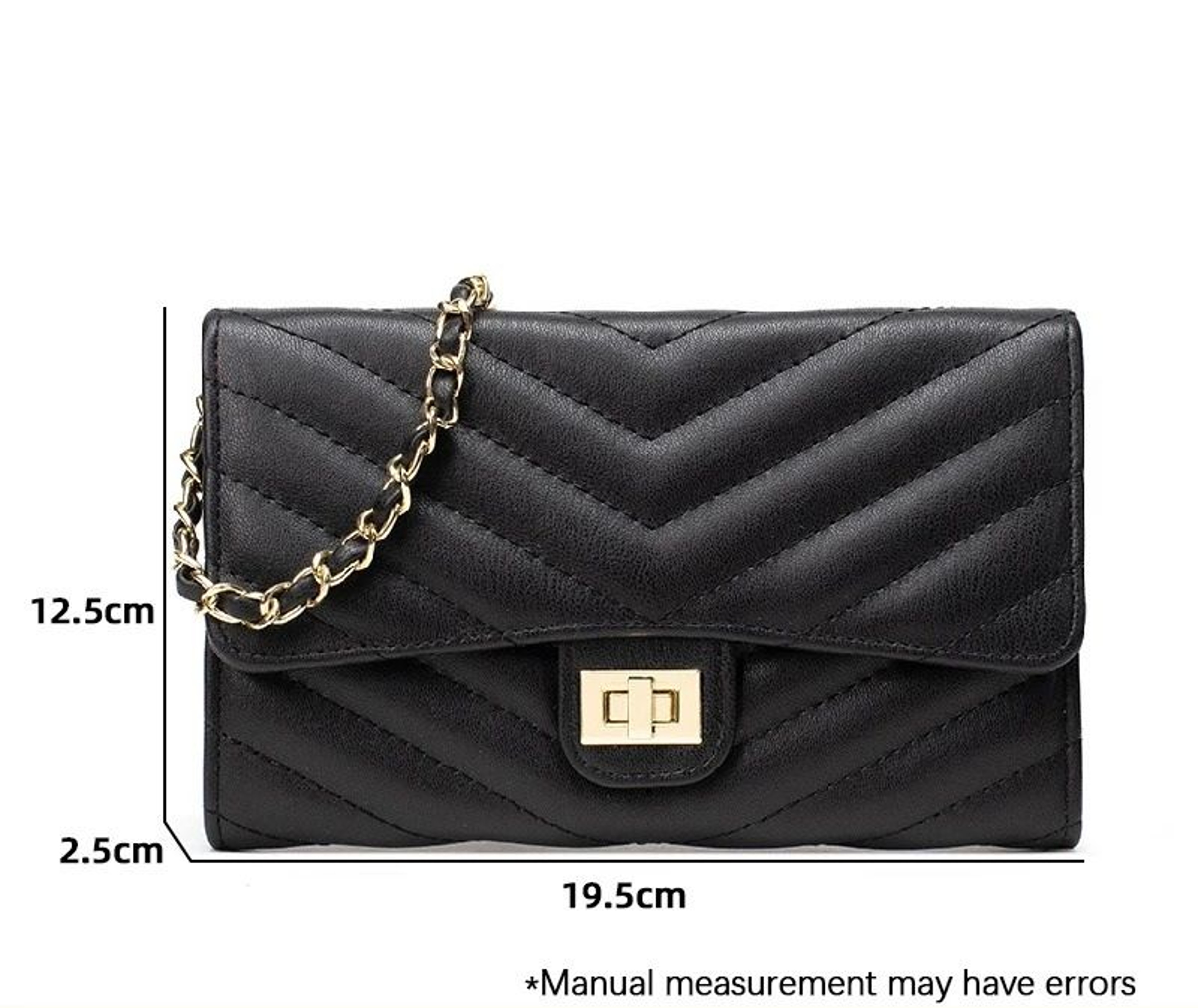 Fashionable VPattern Quilted Crossbody Chain Bag 7