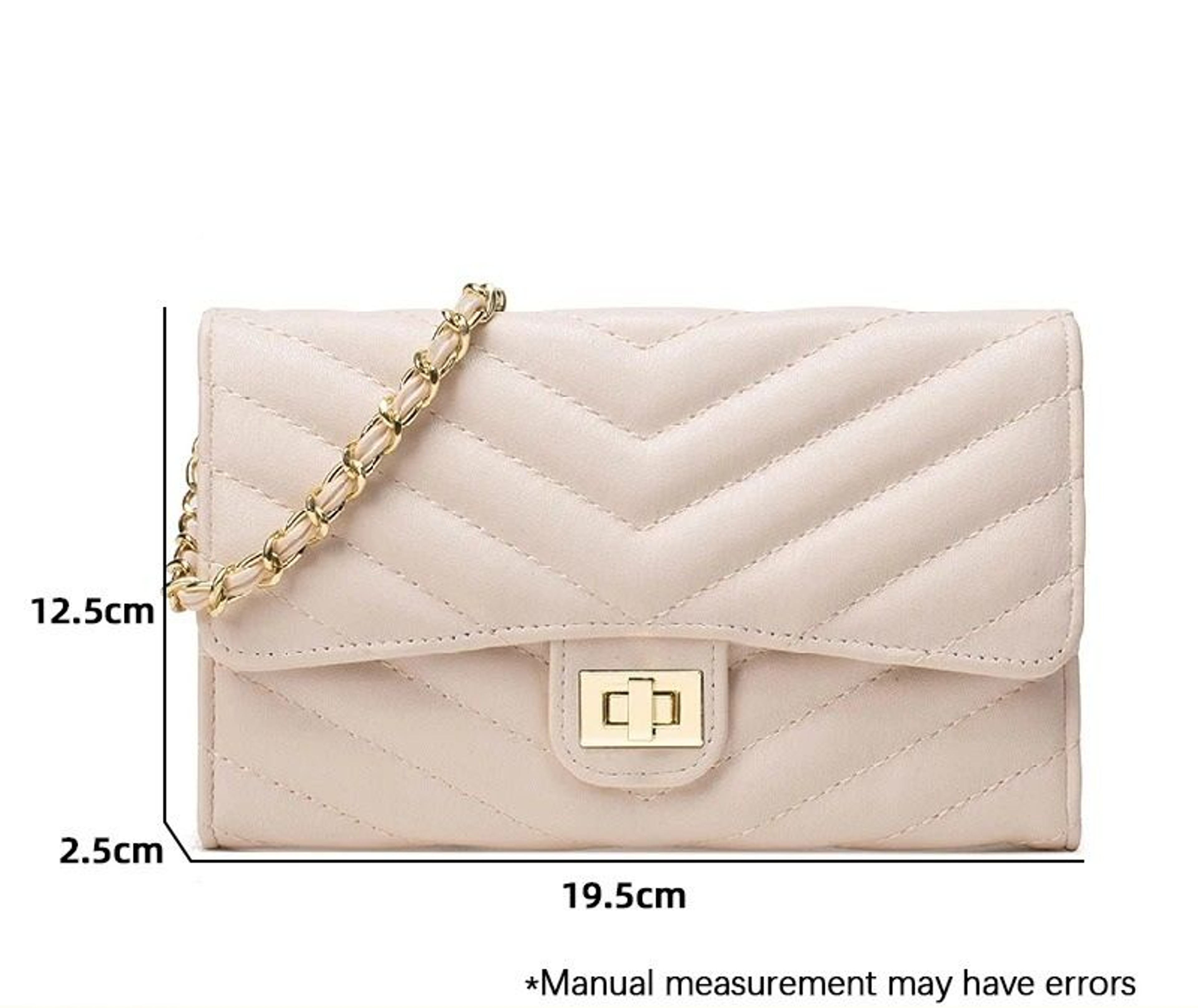 Fashionable VPattern Quilted Crossbody Chain Bag 8