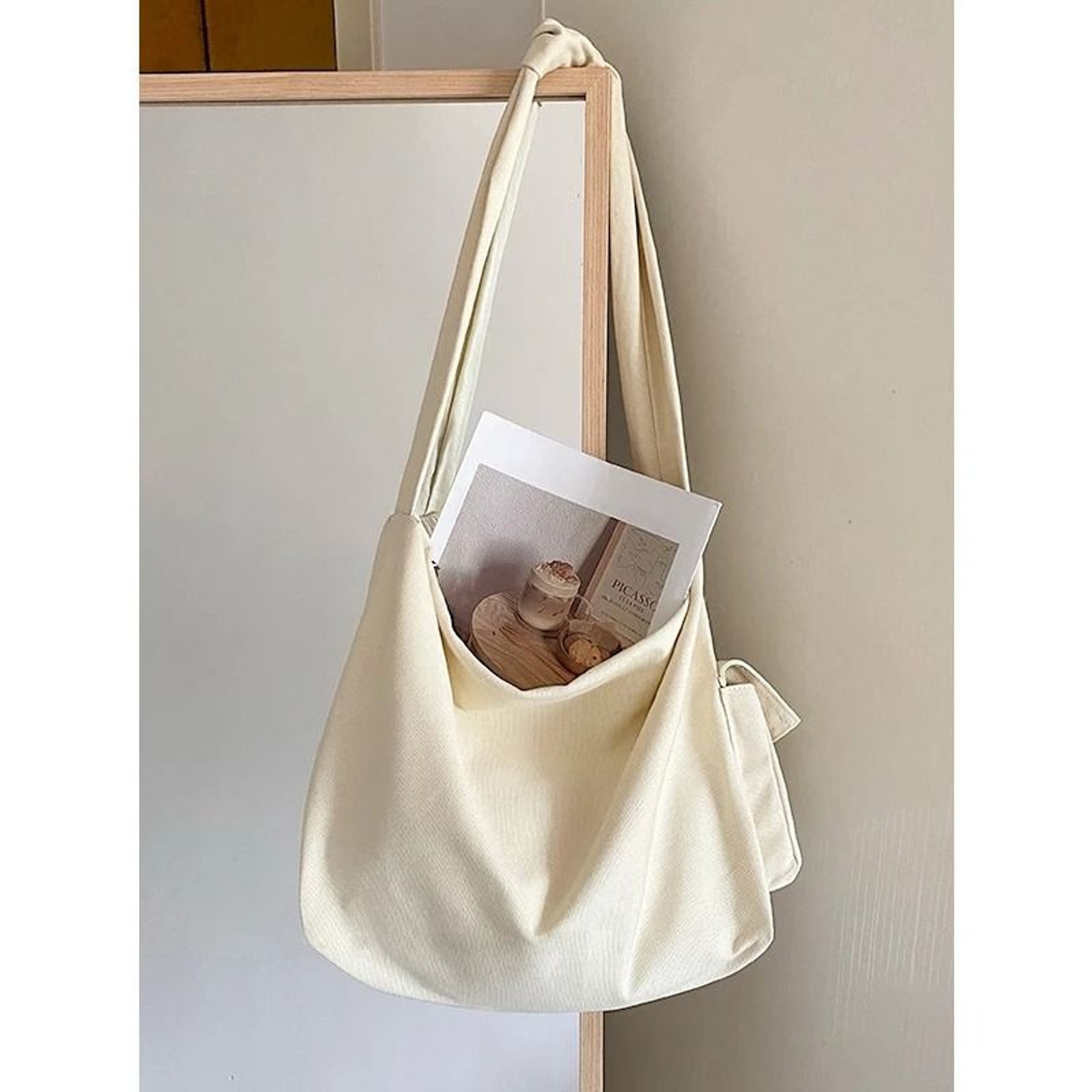 LaidBack WorkwearStyle Large Capacity Canvas Crossbody Bag 4