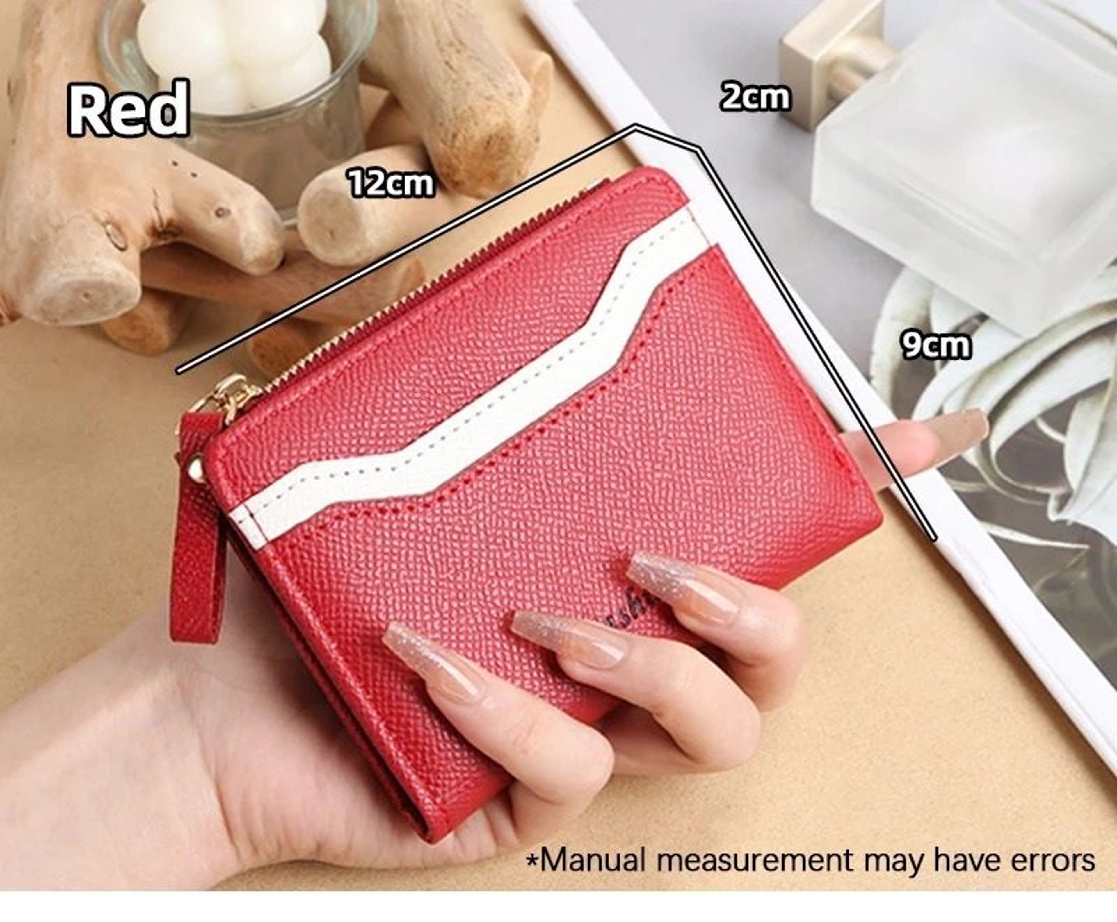 Simple And Elegant Ladies Fashion PU Spliced Small Wallet 12