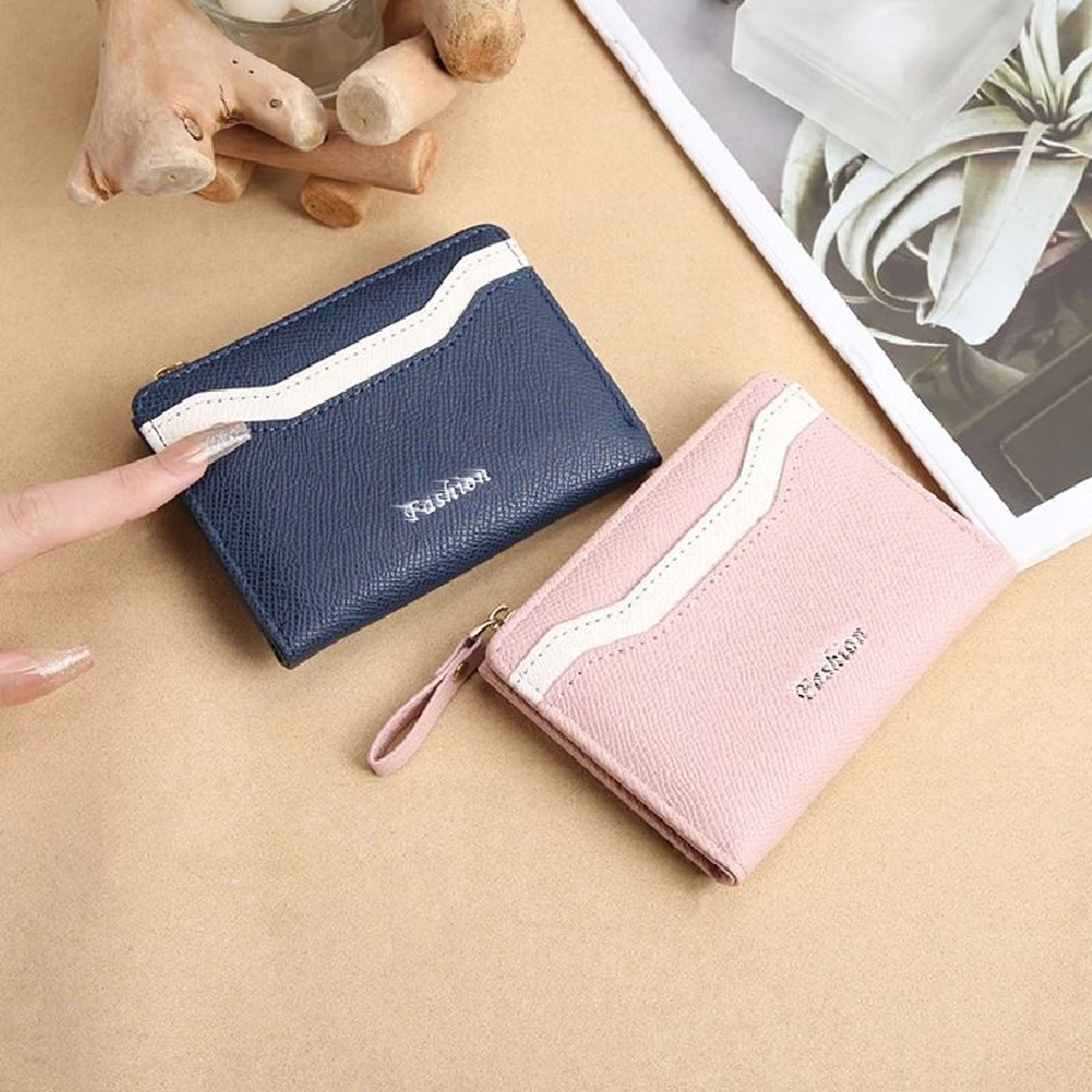 Simple And Elegant Ladies Fashion PU Spliced Small Wallet 6