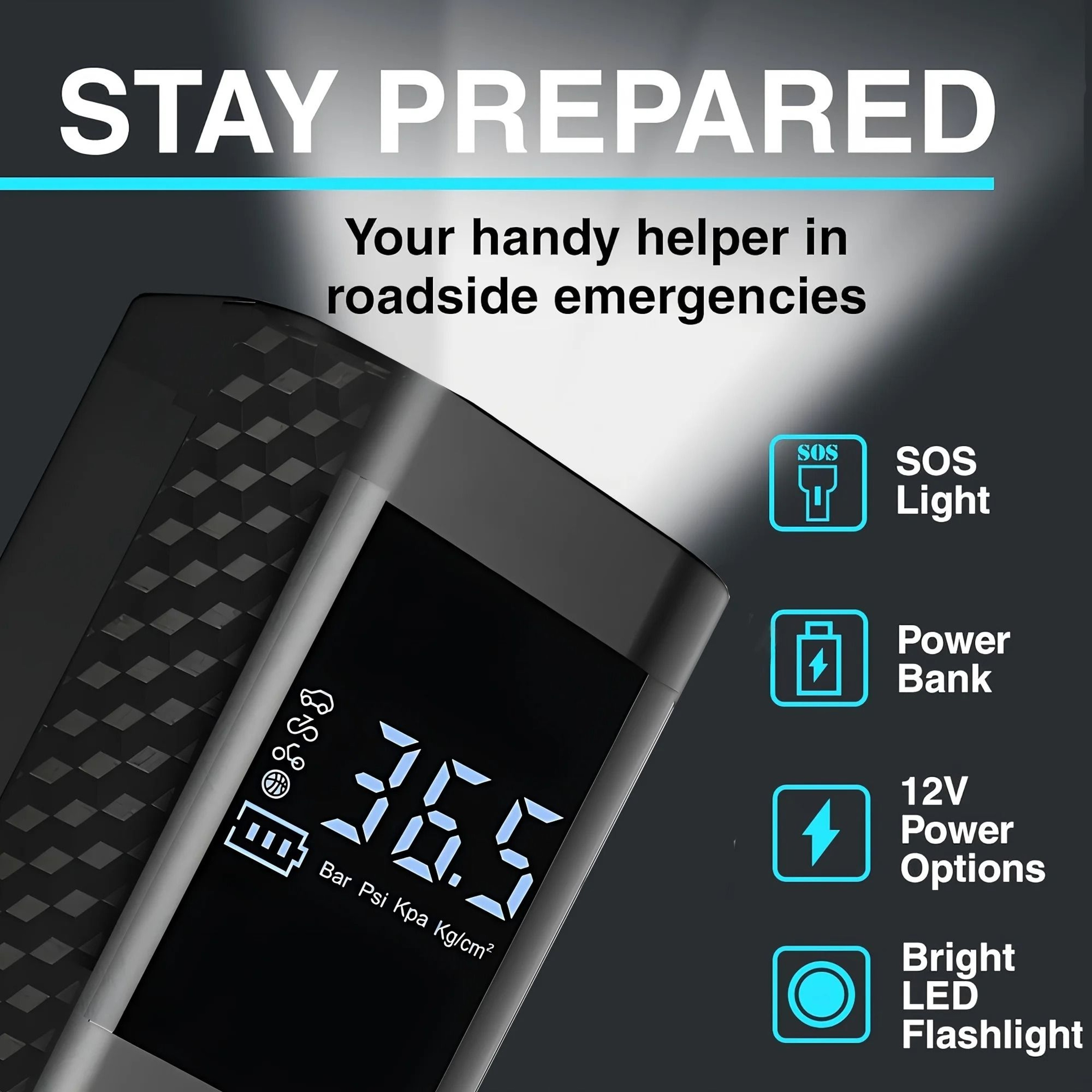 Wireless HighPressure Portable Electric Tire Inflator 5