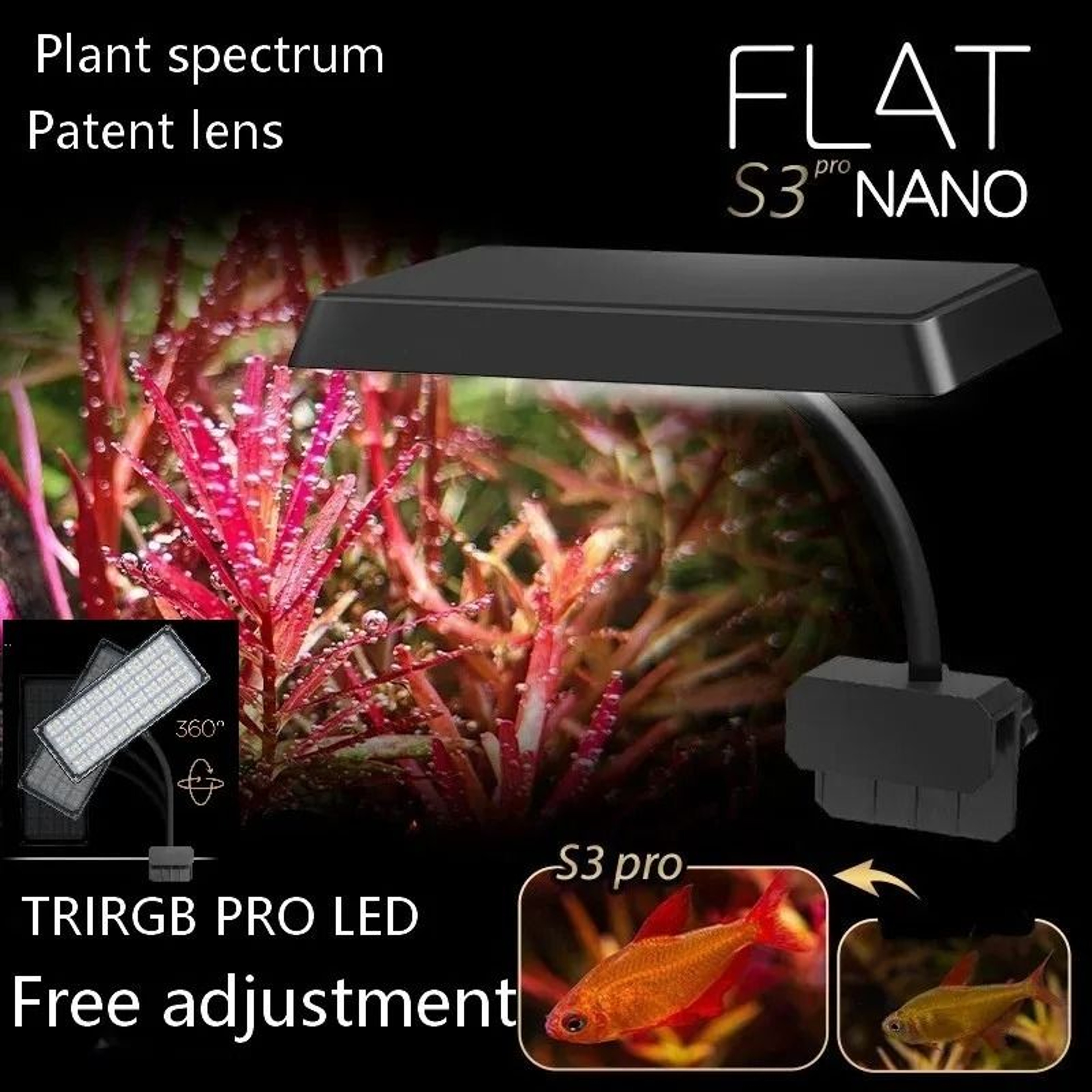 Full Spectrum RGB Nano Aquarium Clamp Light 0
