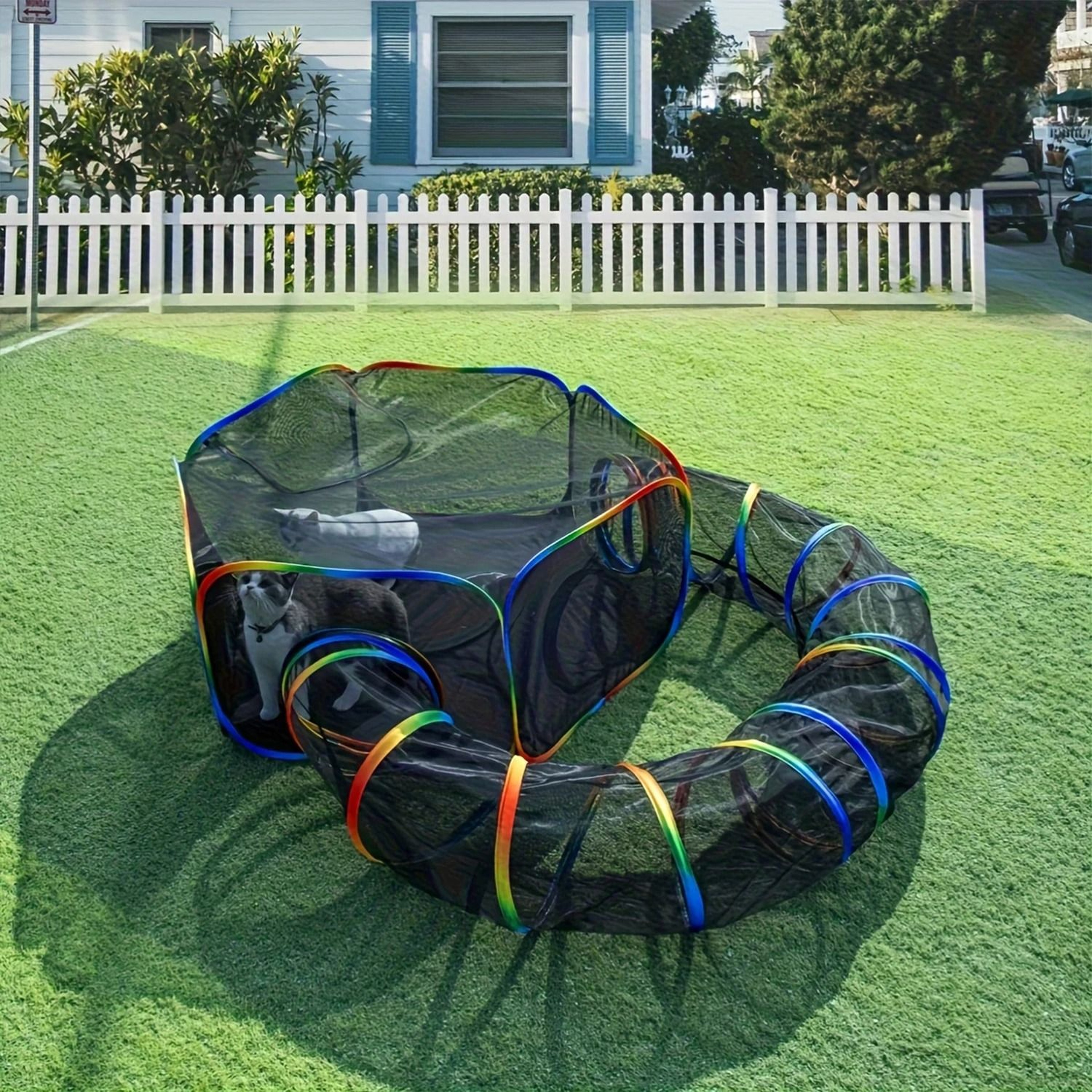 Portable Outdoor Cat Enclosure And Tunnel Playground 5