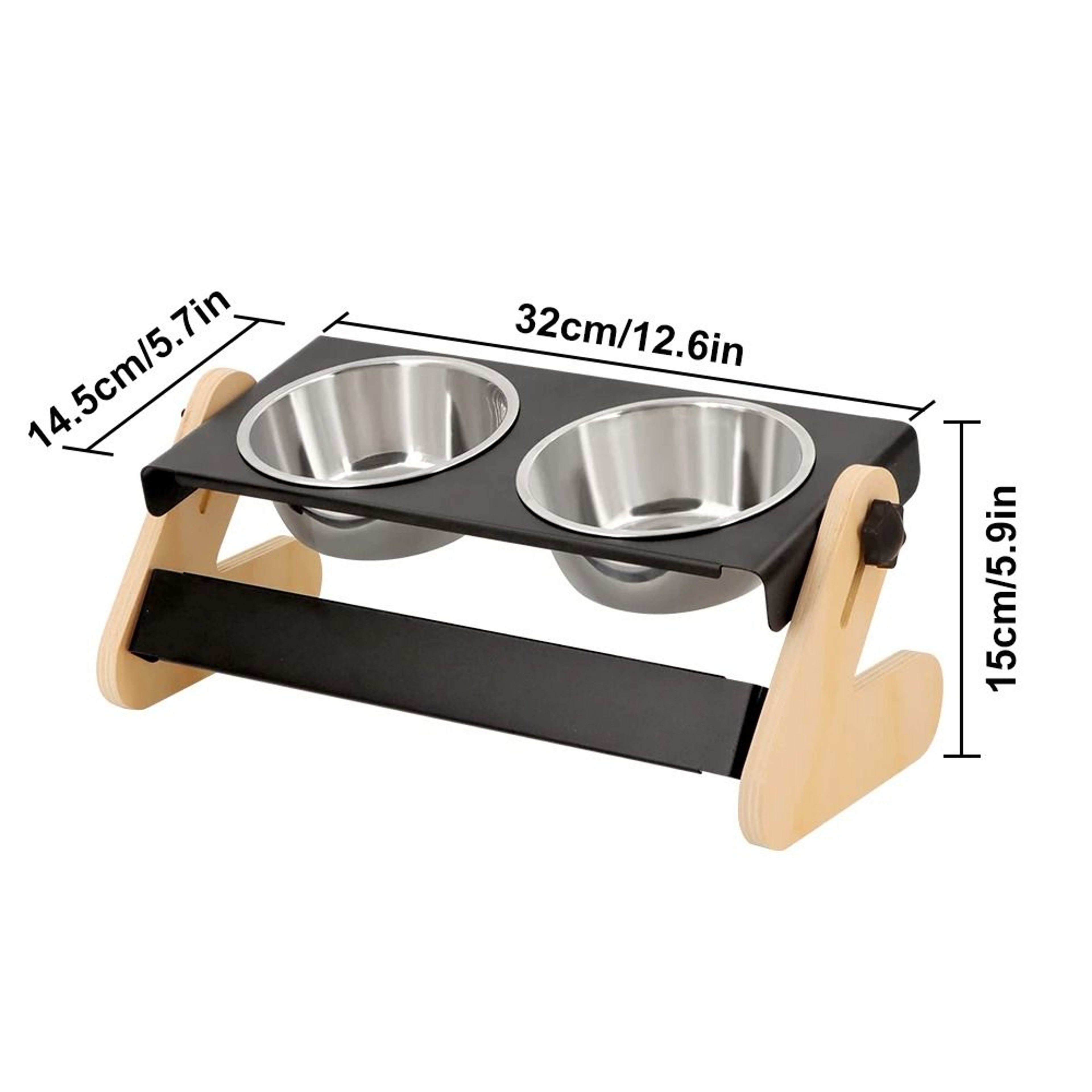 Elevated Industrial Iron And Wood Pet Feeder 1