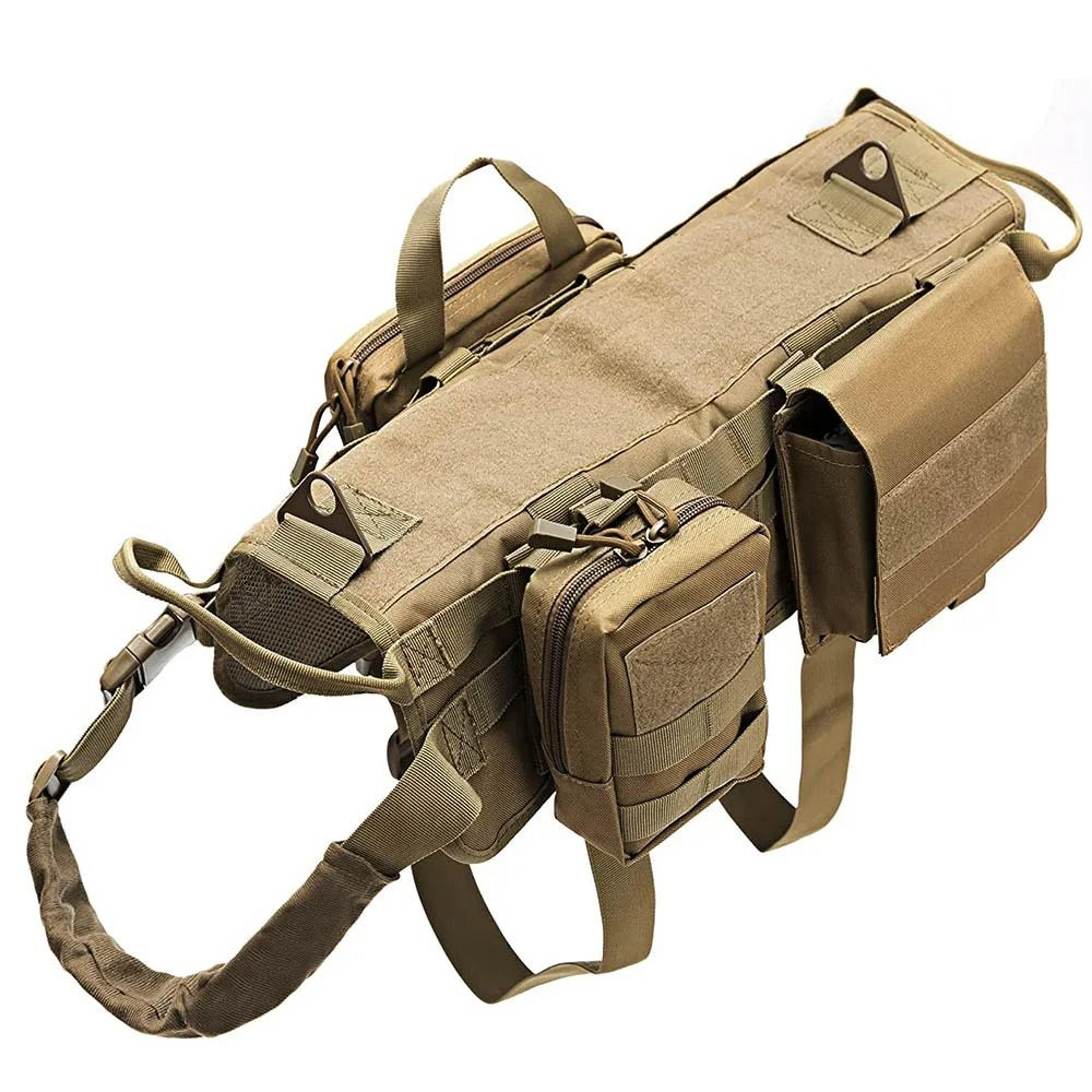 Professional Tactical Adventure Dog Harness With Utility Pouches 9
