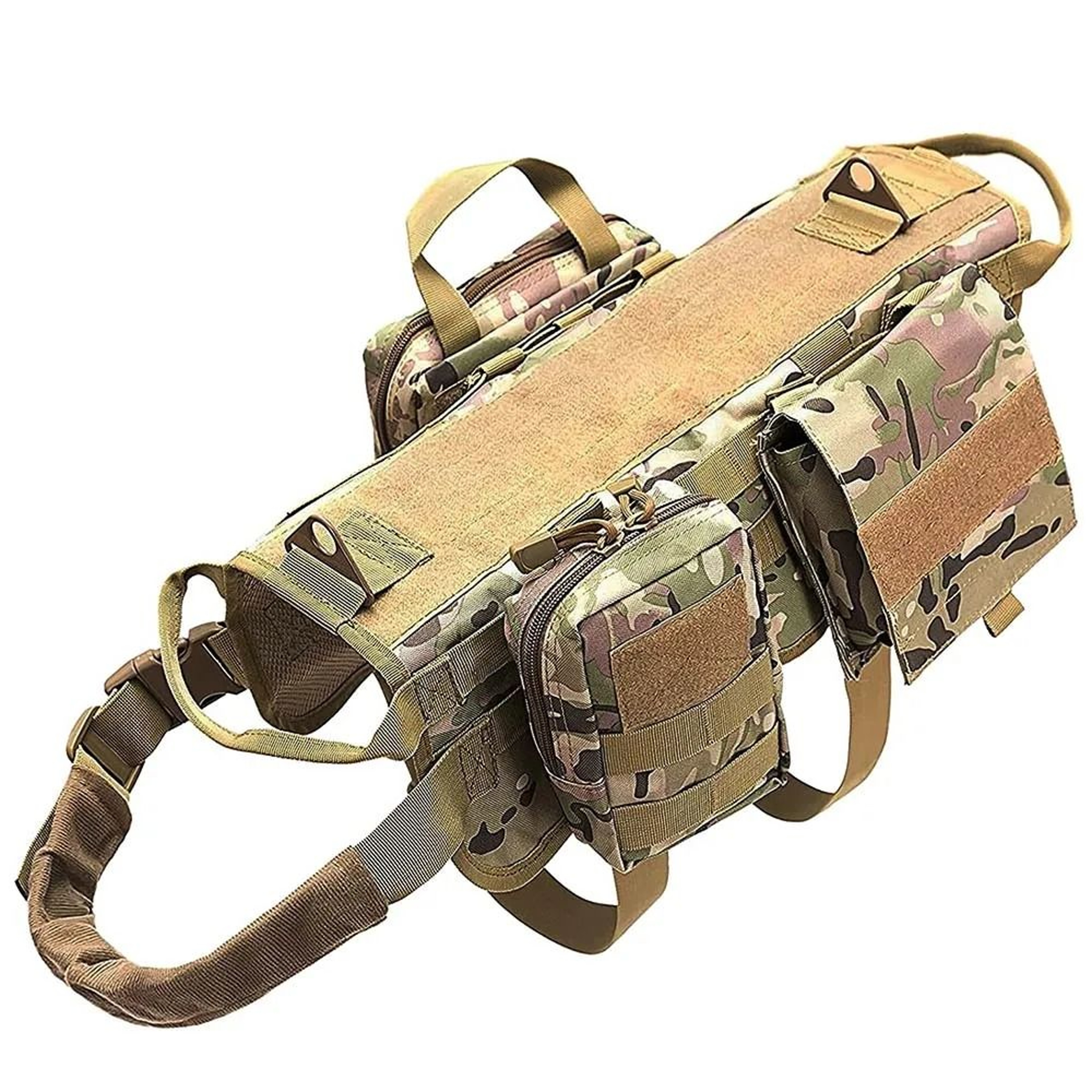 Professional Tactical Adventure Dog Harness With Utility Pouches 8