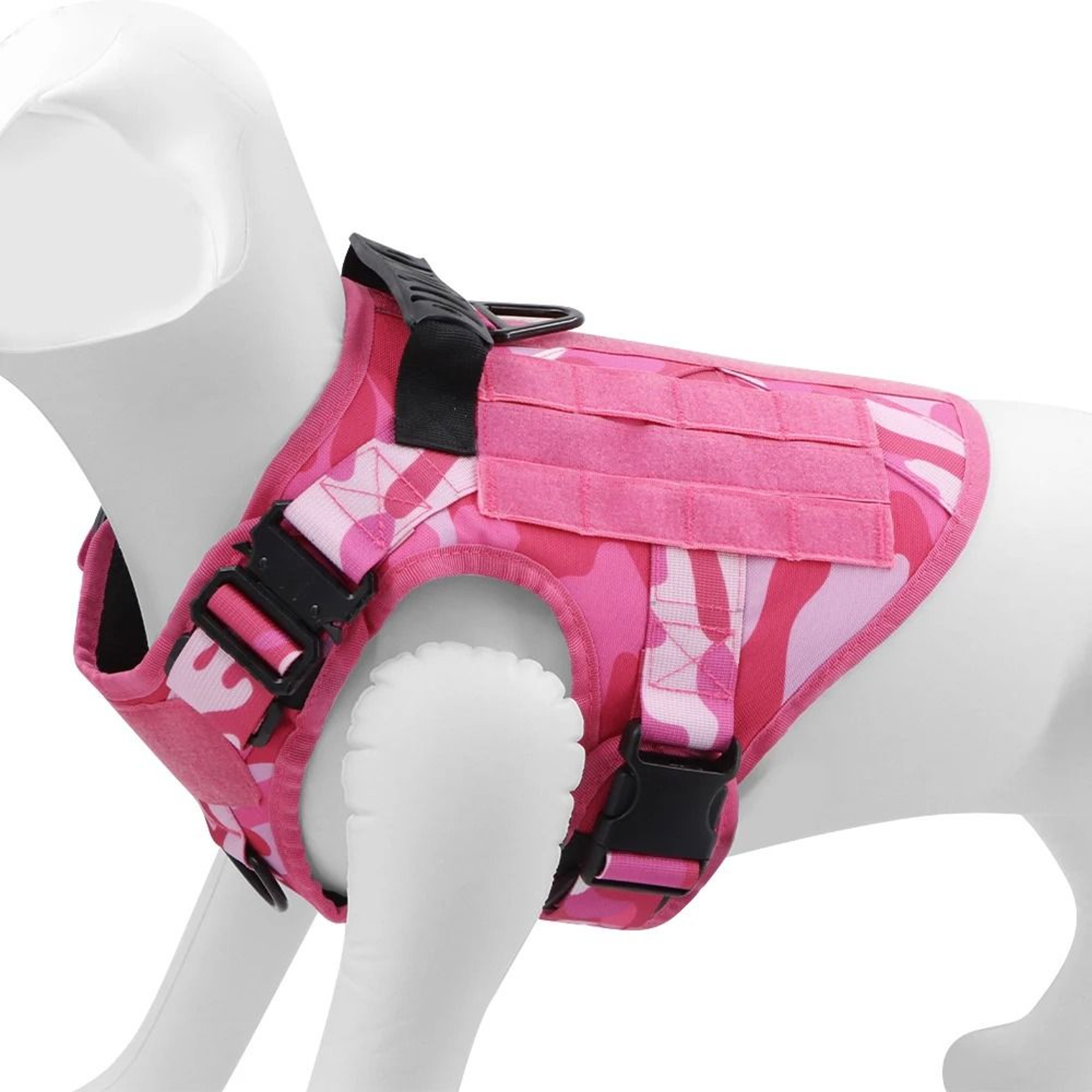 Professional Pink Tactical Dog Training Harness And Leash Set 2