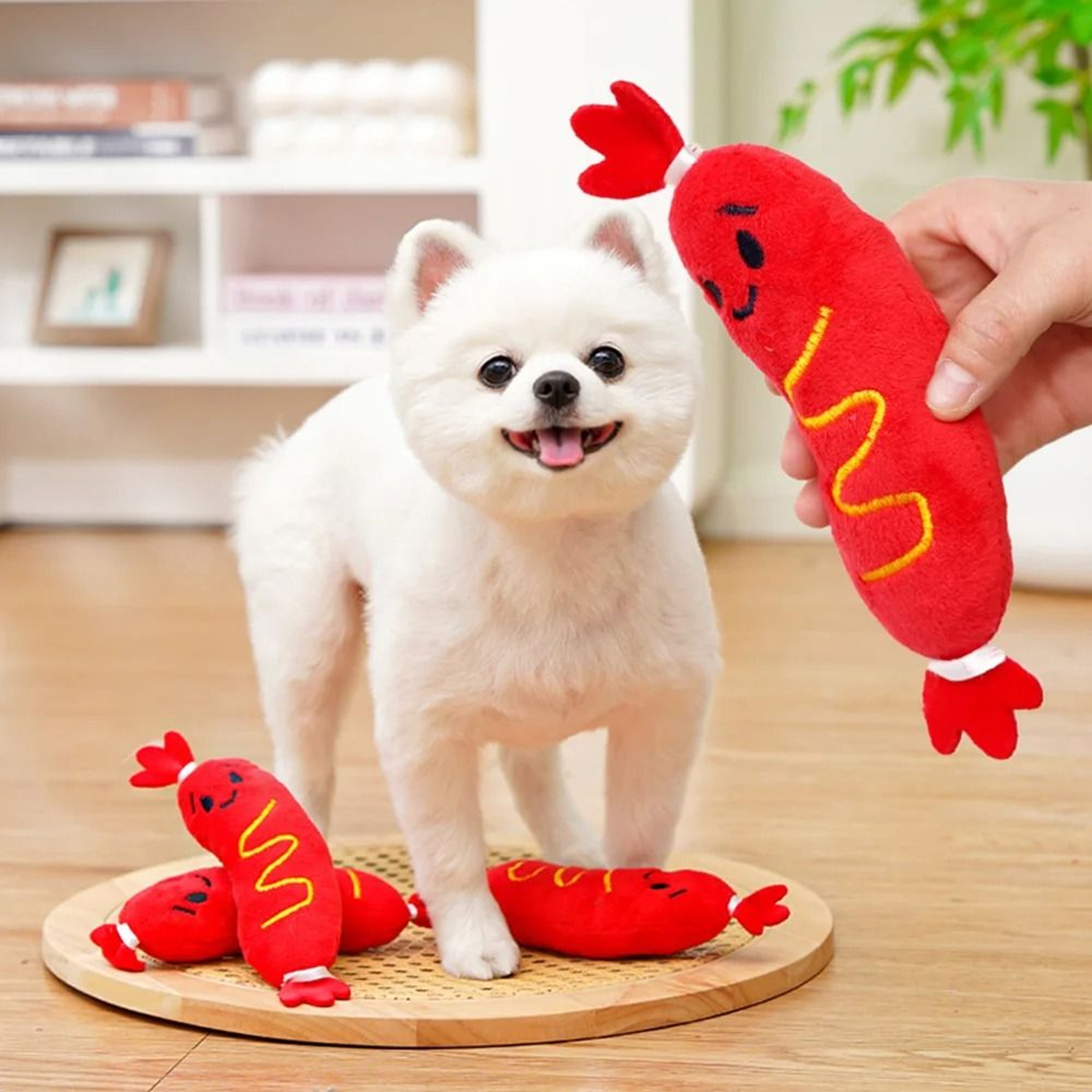 Professional Hot Dog Squeaky Plush Pet Toy 4