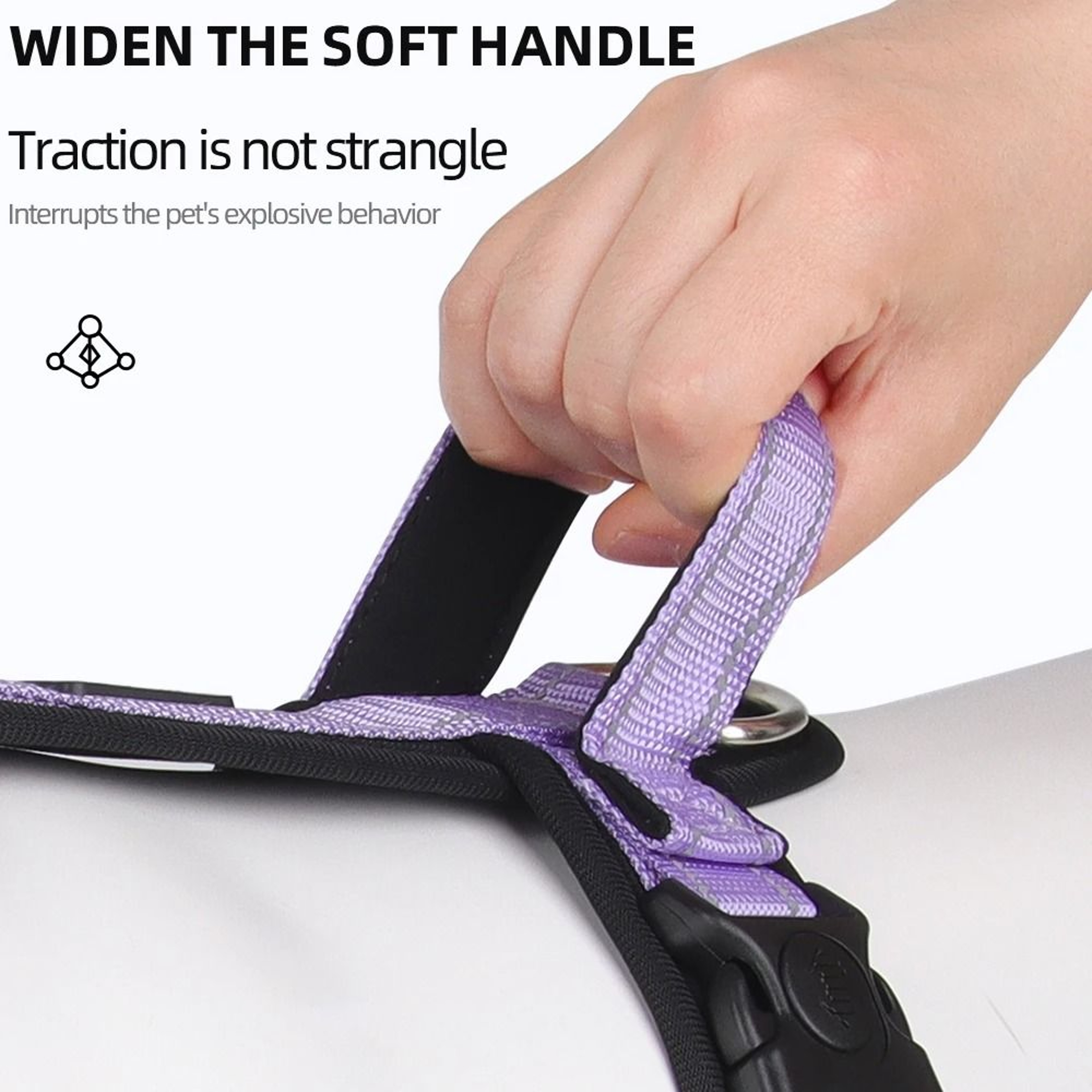 Professional AntiEscape Reflective Dog Harness With Control Handle 3