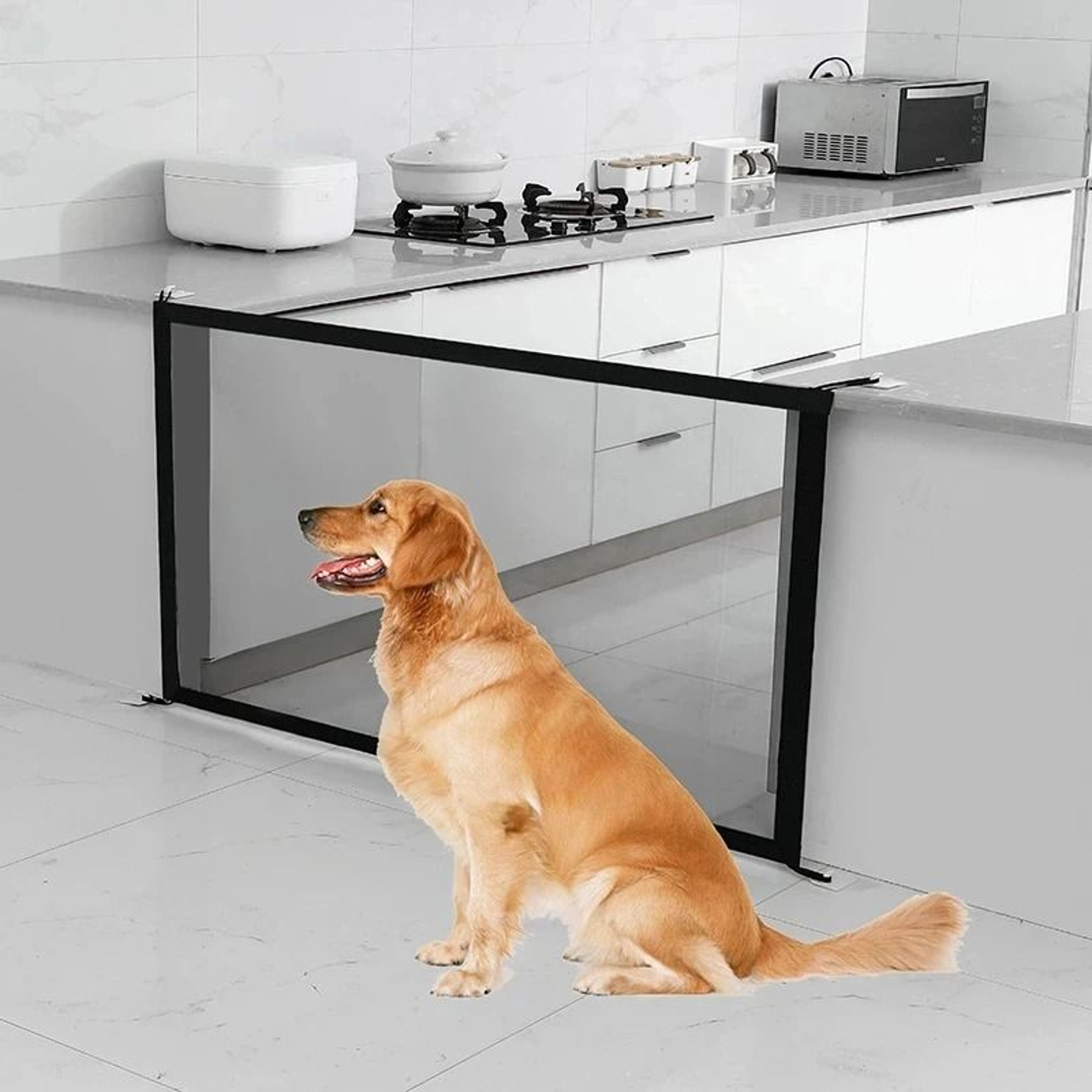 Professional Folding Mesh Pet Safety Gate And Isolated Barrier 5
