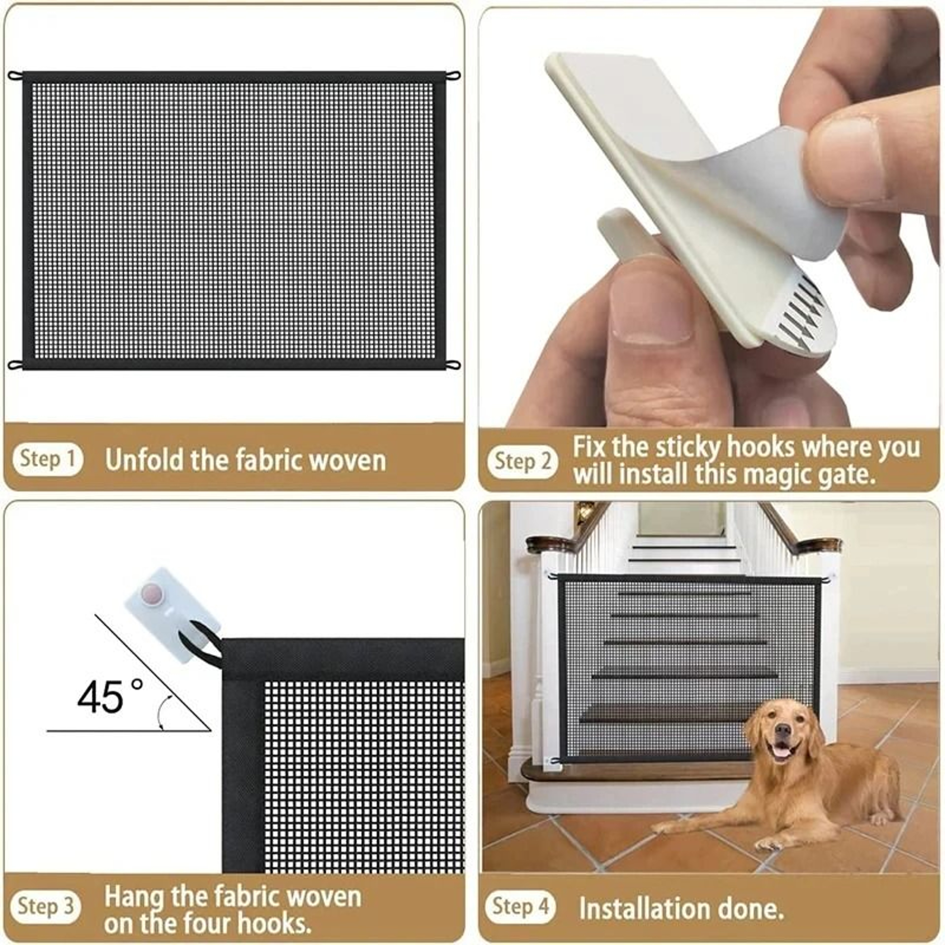 Professional Folding Mesh Pet Safety Gate And Isolated Barrier 6
