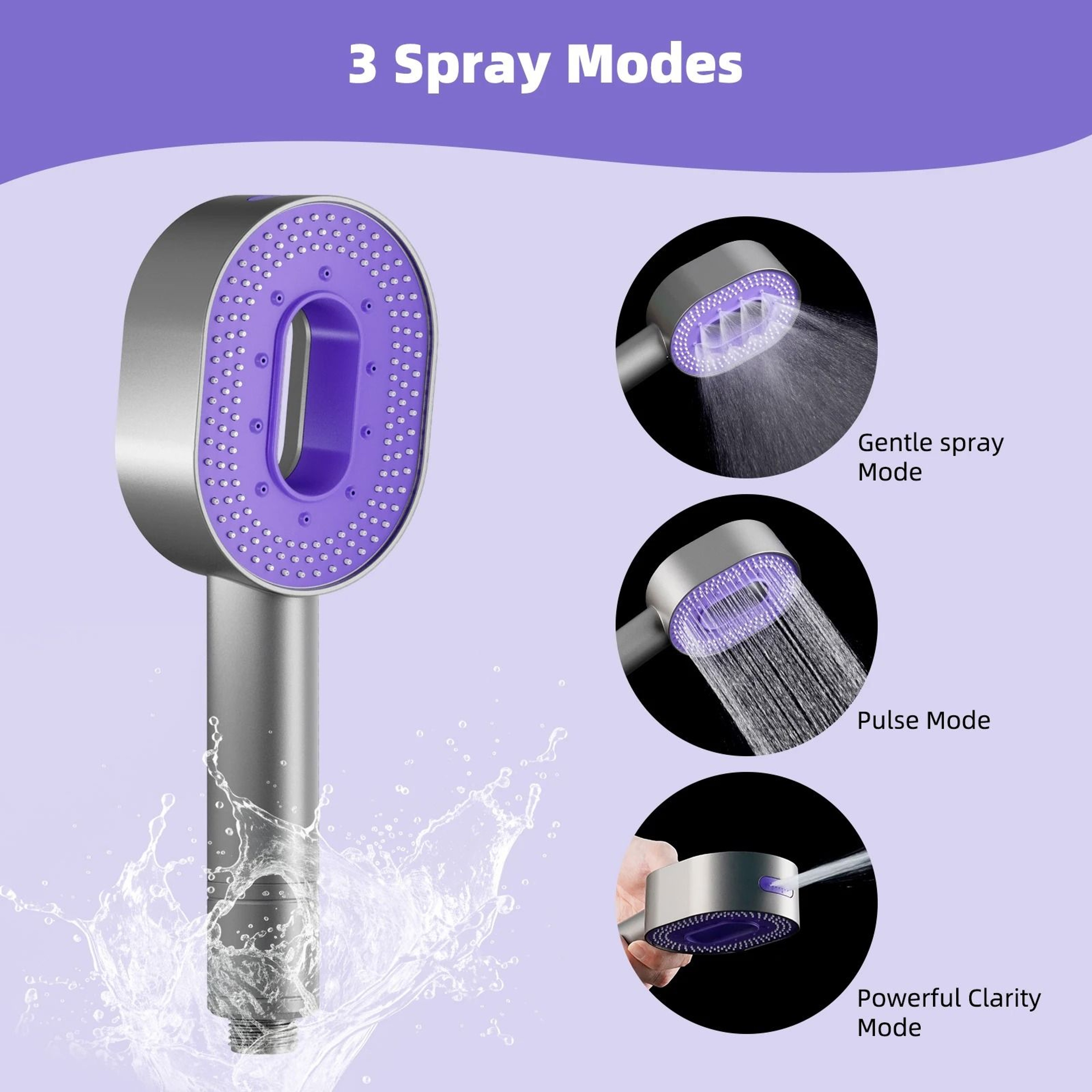 HighPressure 3Spray Combo Shower Head With Handheld 1