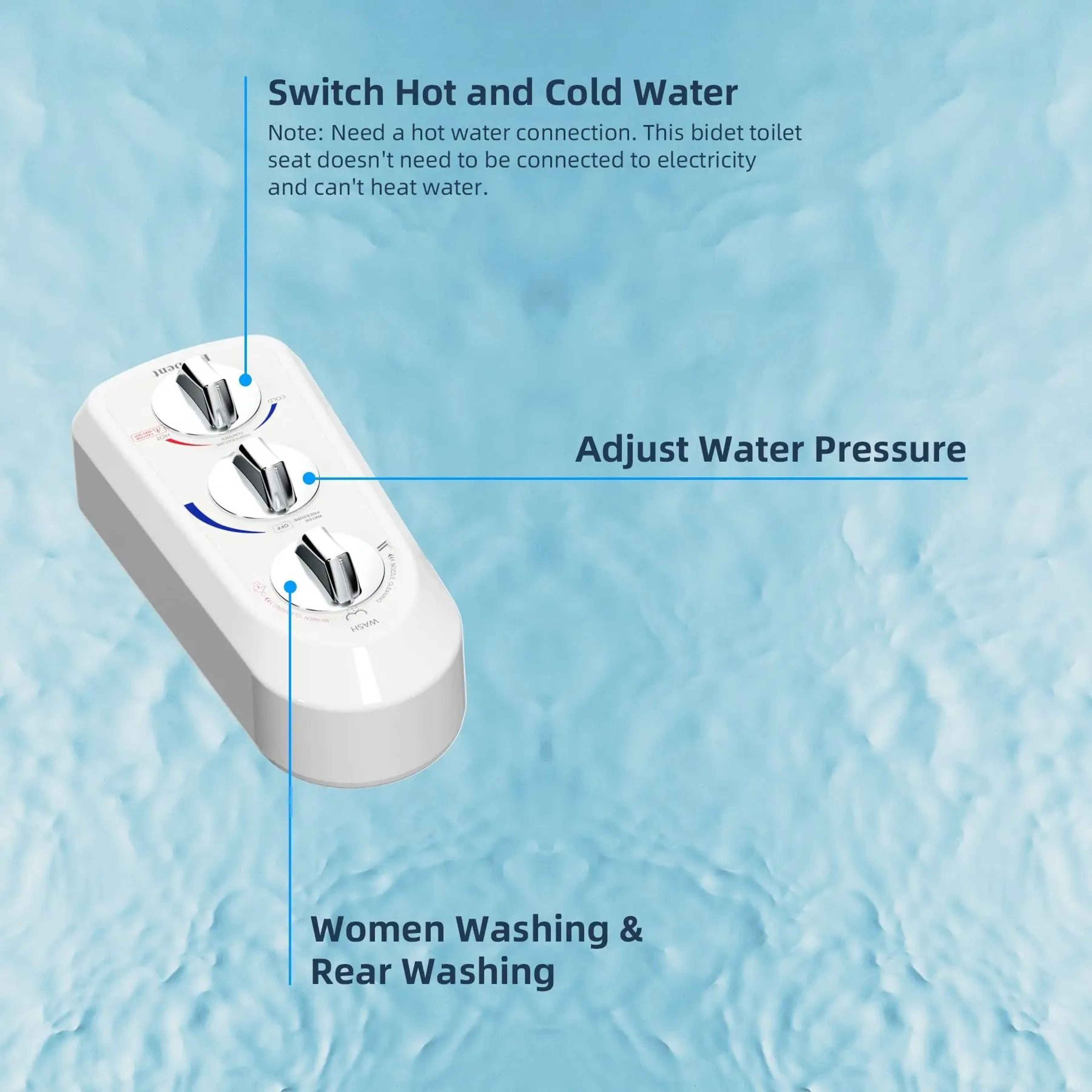 Mechanical Bidet Toilet Attachment With Hot And Cold Water 6