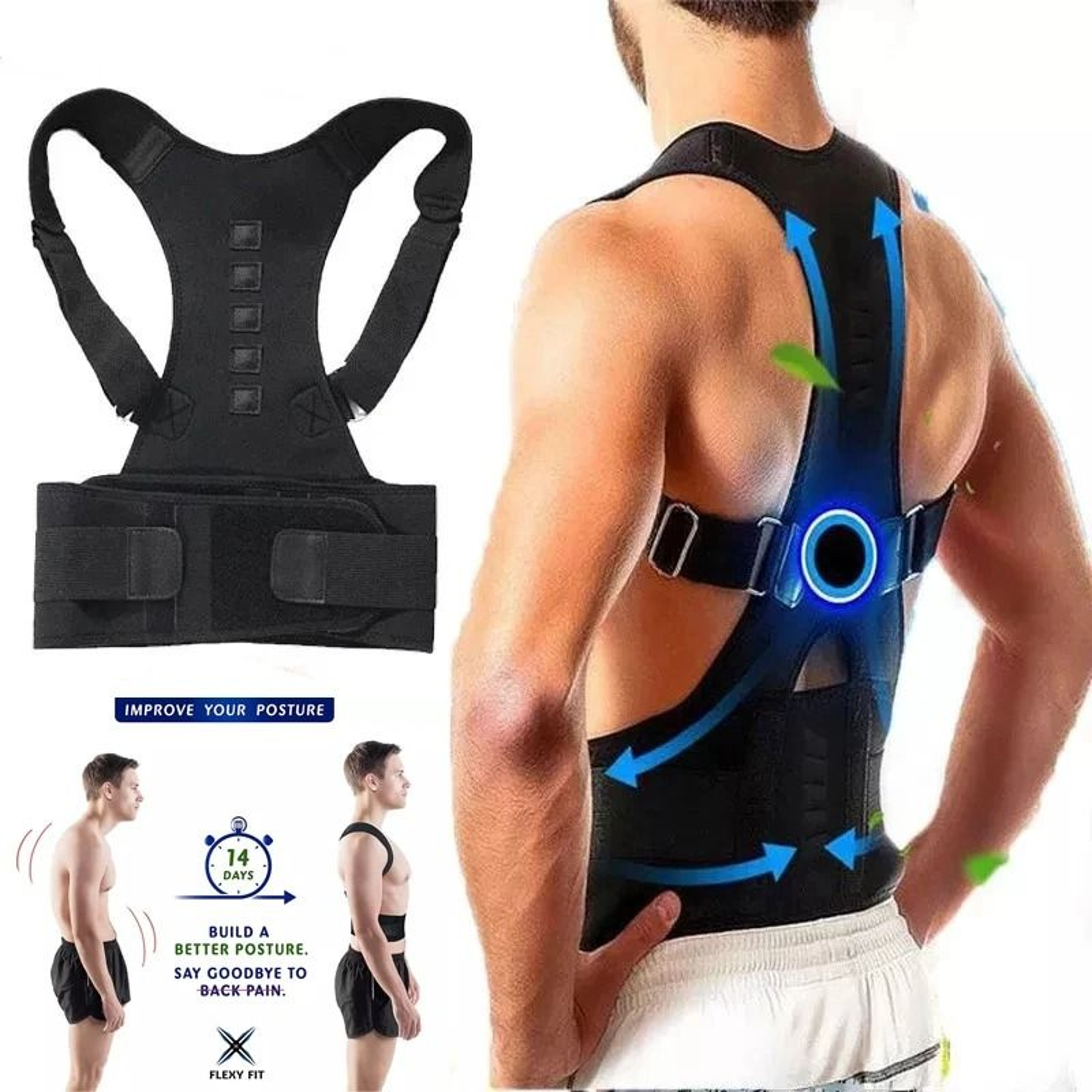 Adjustable Back And Waist Posture Corrector Brace 0