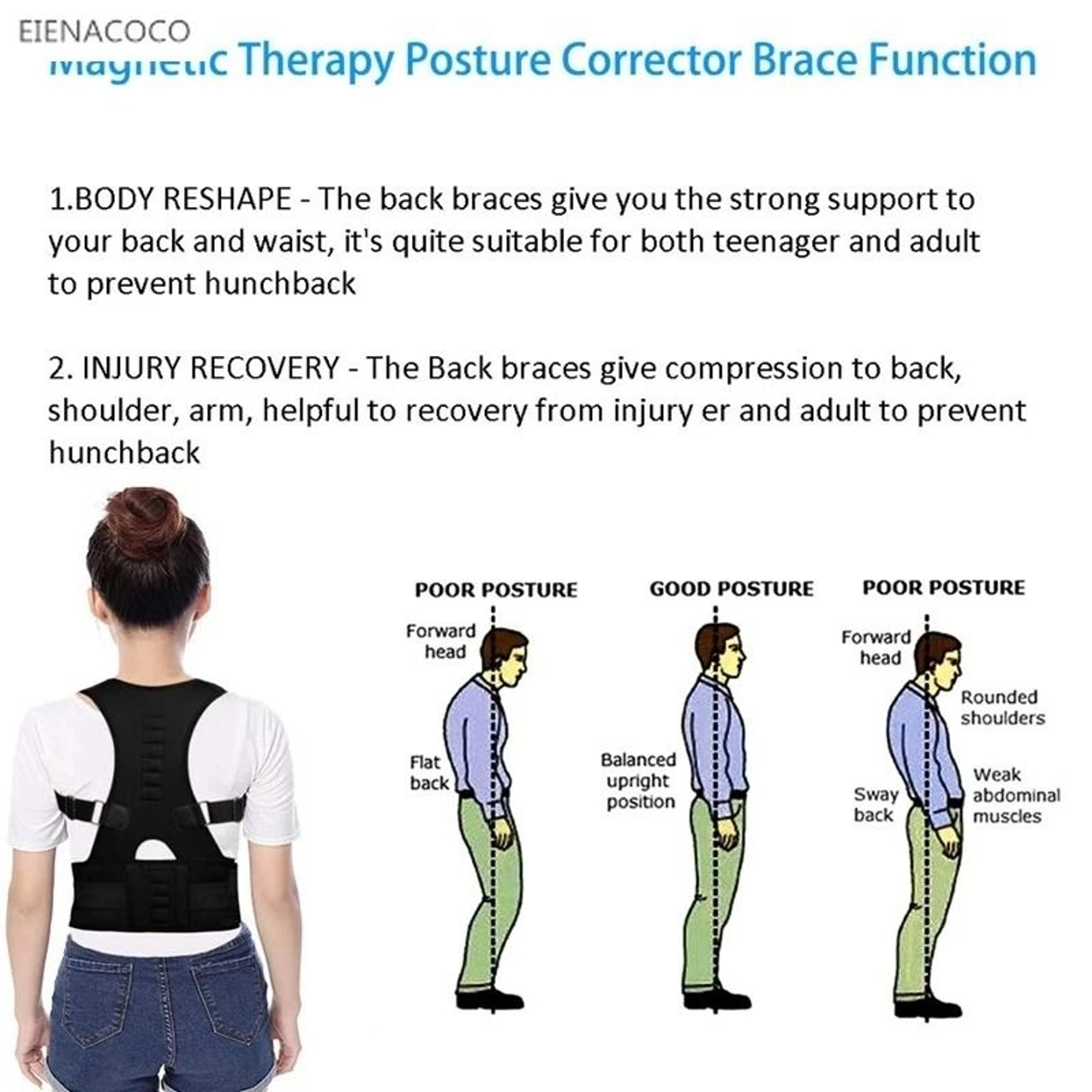 Adjustable Back And Waist Posture Corrector Brace 1