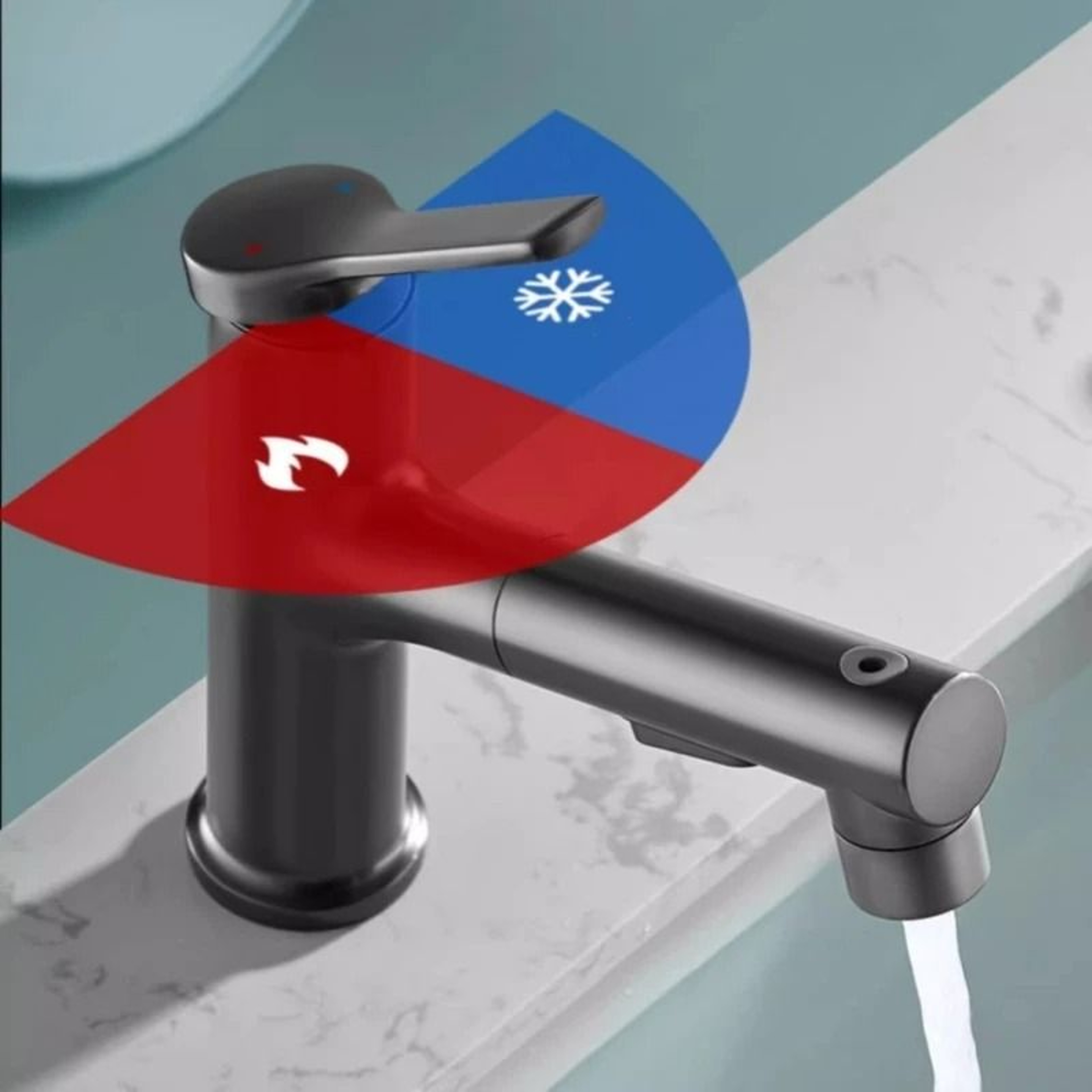 Modern Pull Out Bathroom Sink Faucet With Dual Mode Sprayer 3