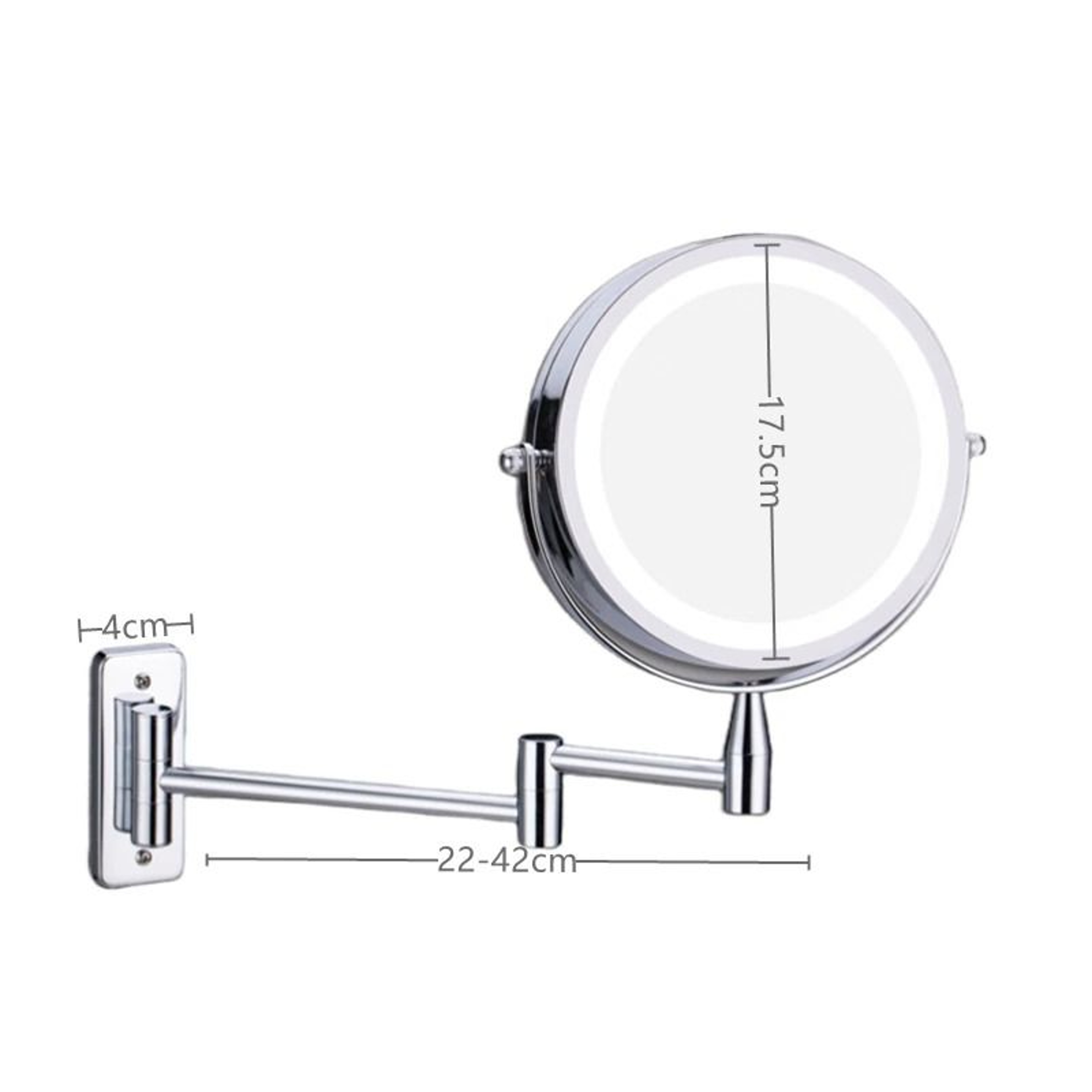 Double Sided Wall Mounted Magnifying Makeup Mirror 4