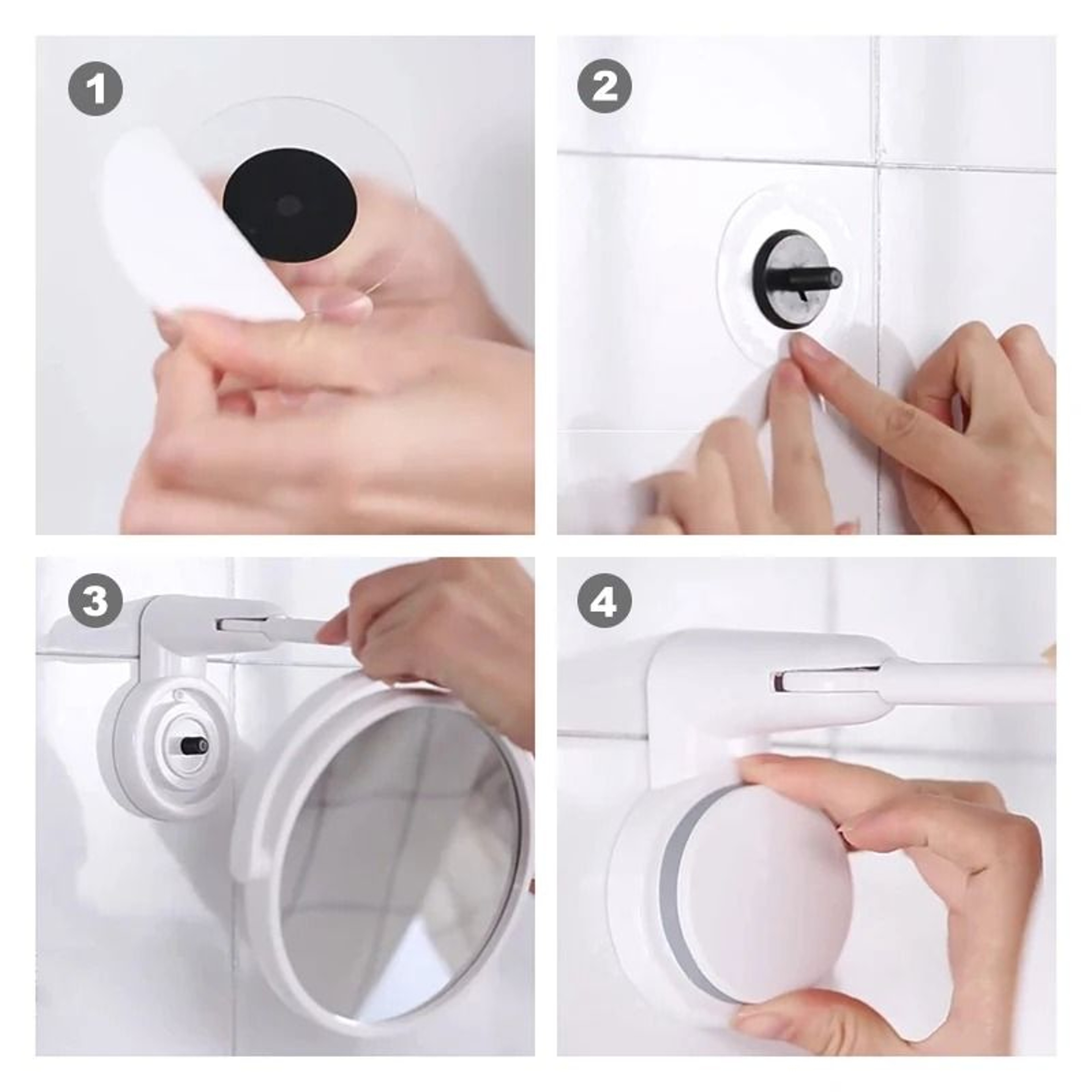 Double Sided Wall Mounted Makeup Mirror With Suction Arm 6