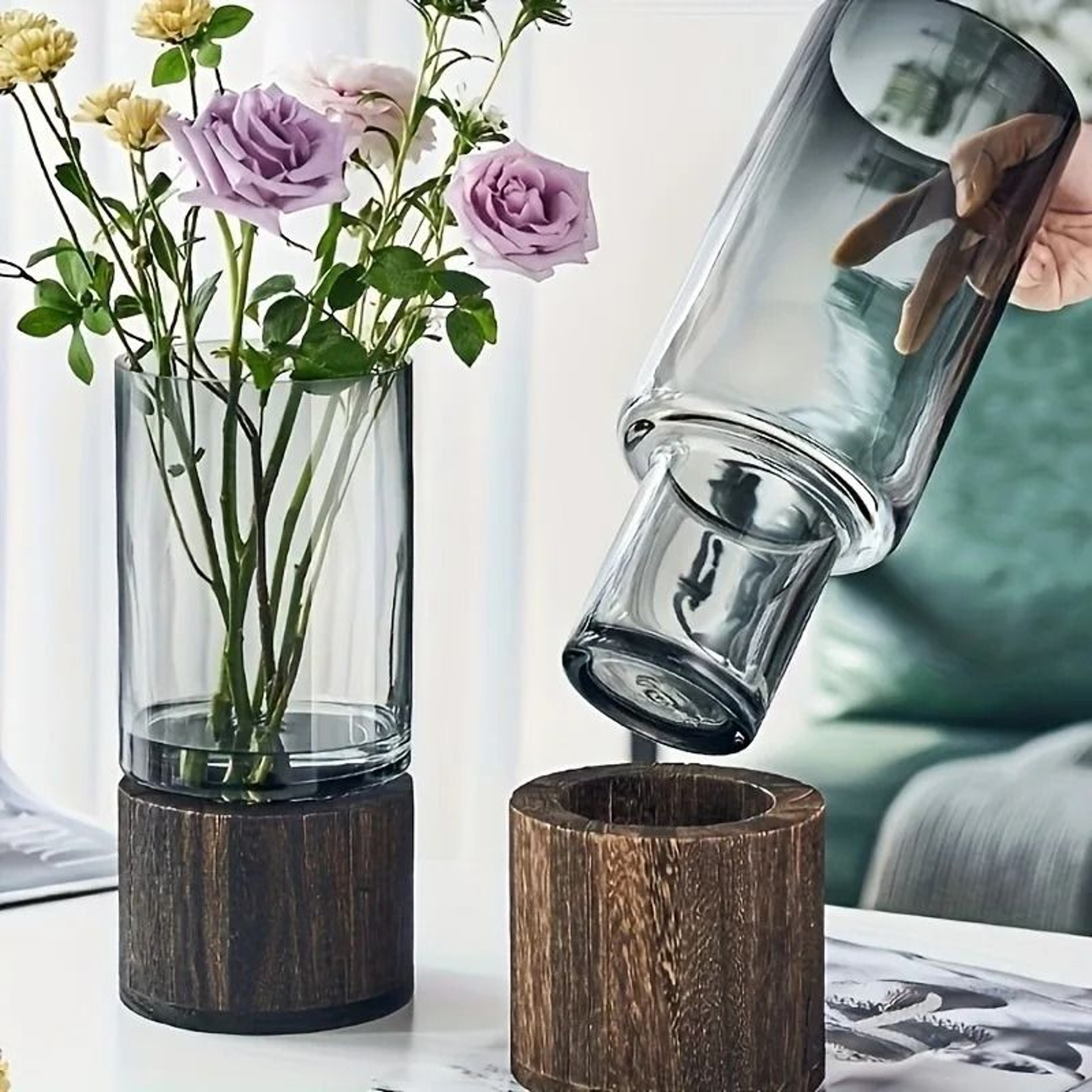 Retro HandBlown Primary Color Glass Vase 6