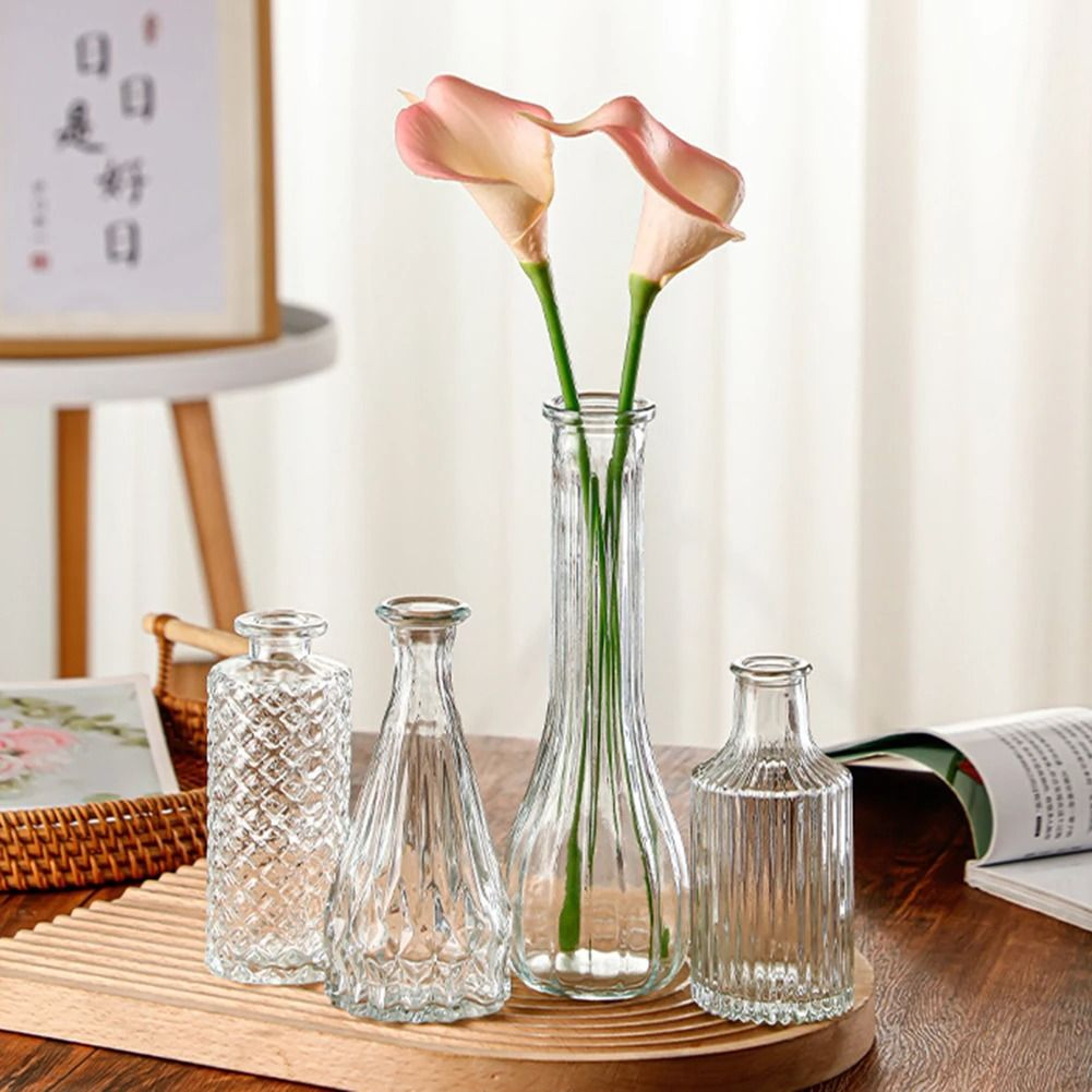 Vintage French Clear Glass Tabletop Flower Pitcher 3