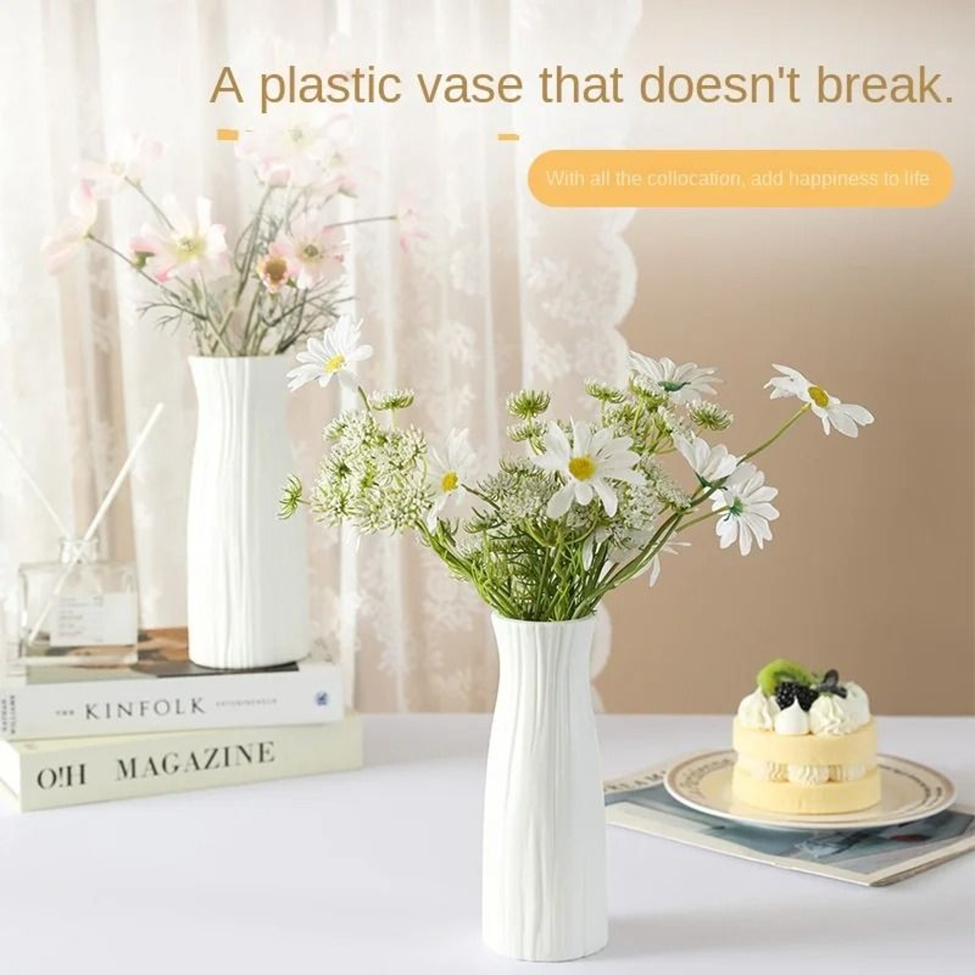 Minimalist Silver Willow Simple Plastic Vase 1