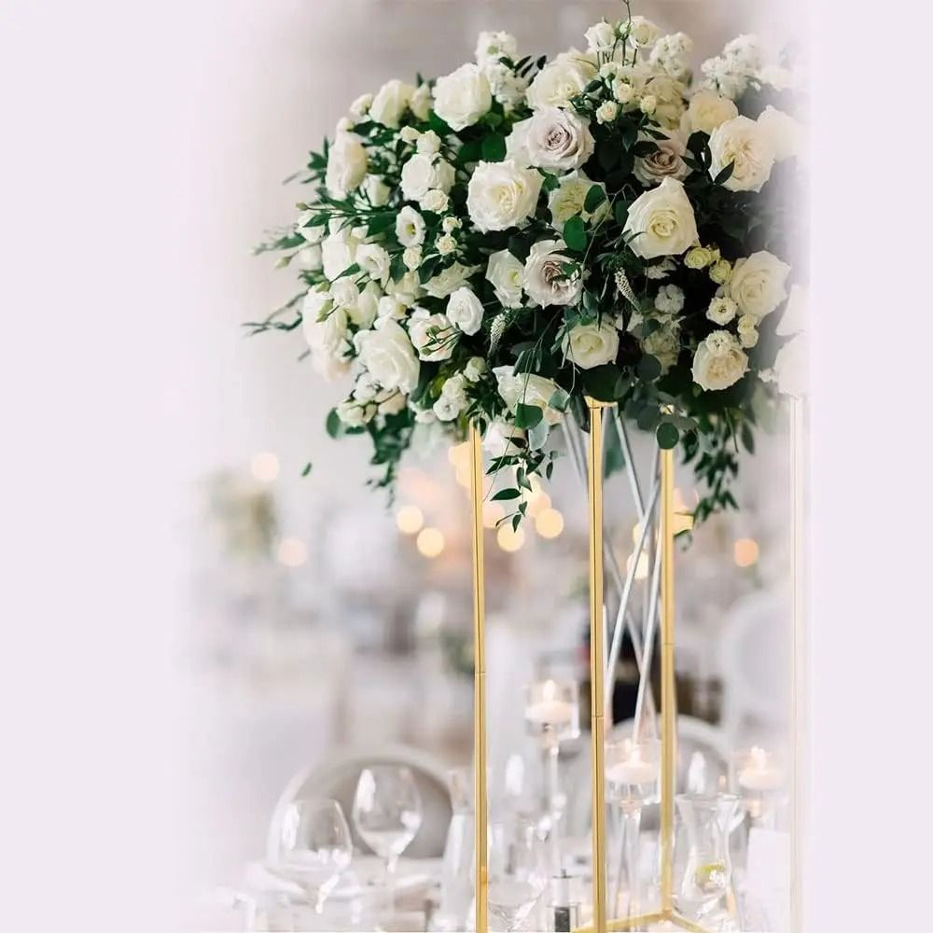 Elegant Gold Wedding Flower Vase Stand Set 4