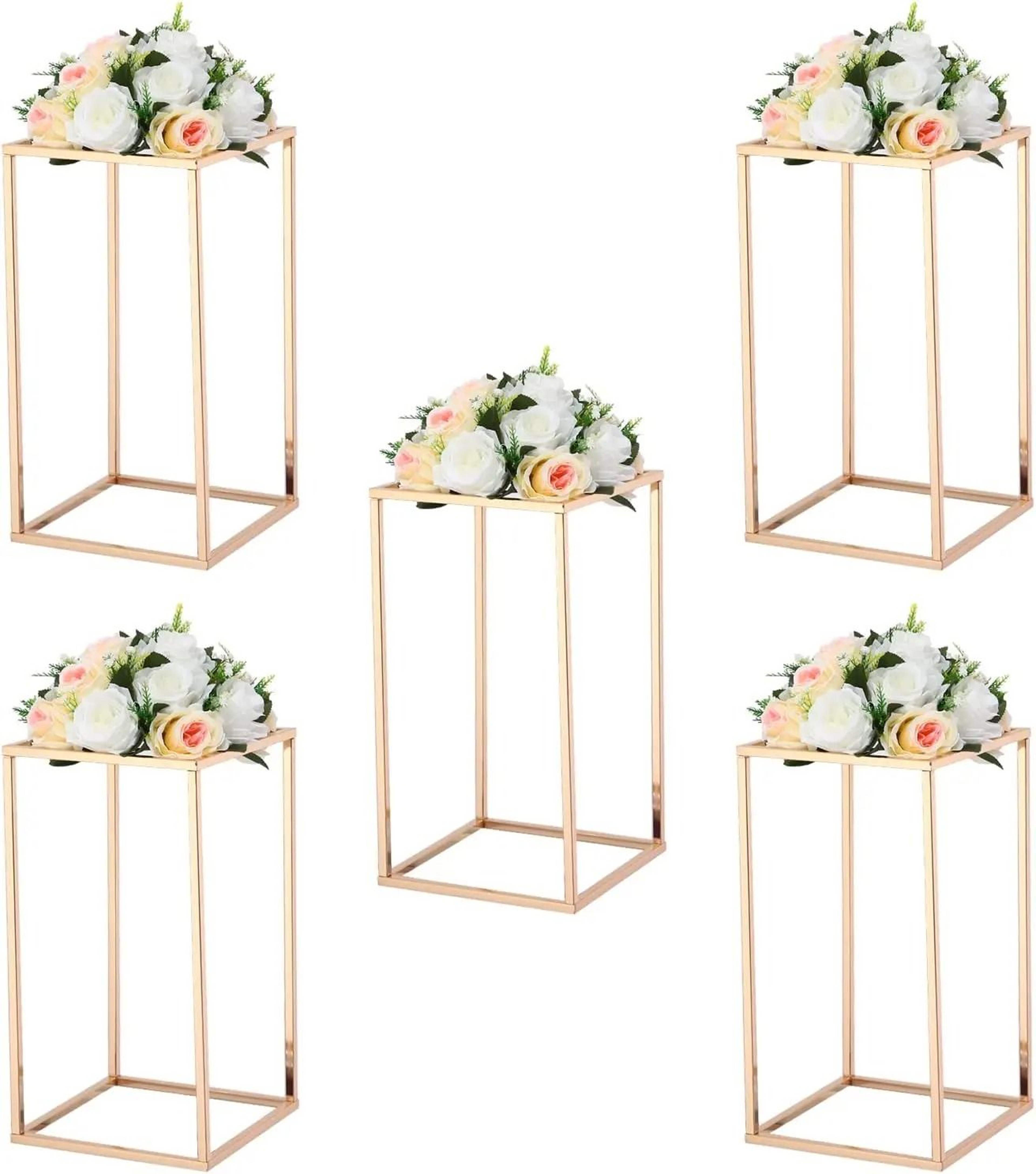Elegant Gold Wedding Flower Vase Stand Set 6