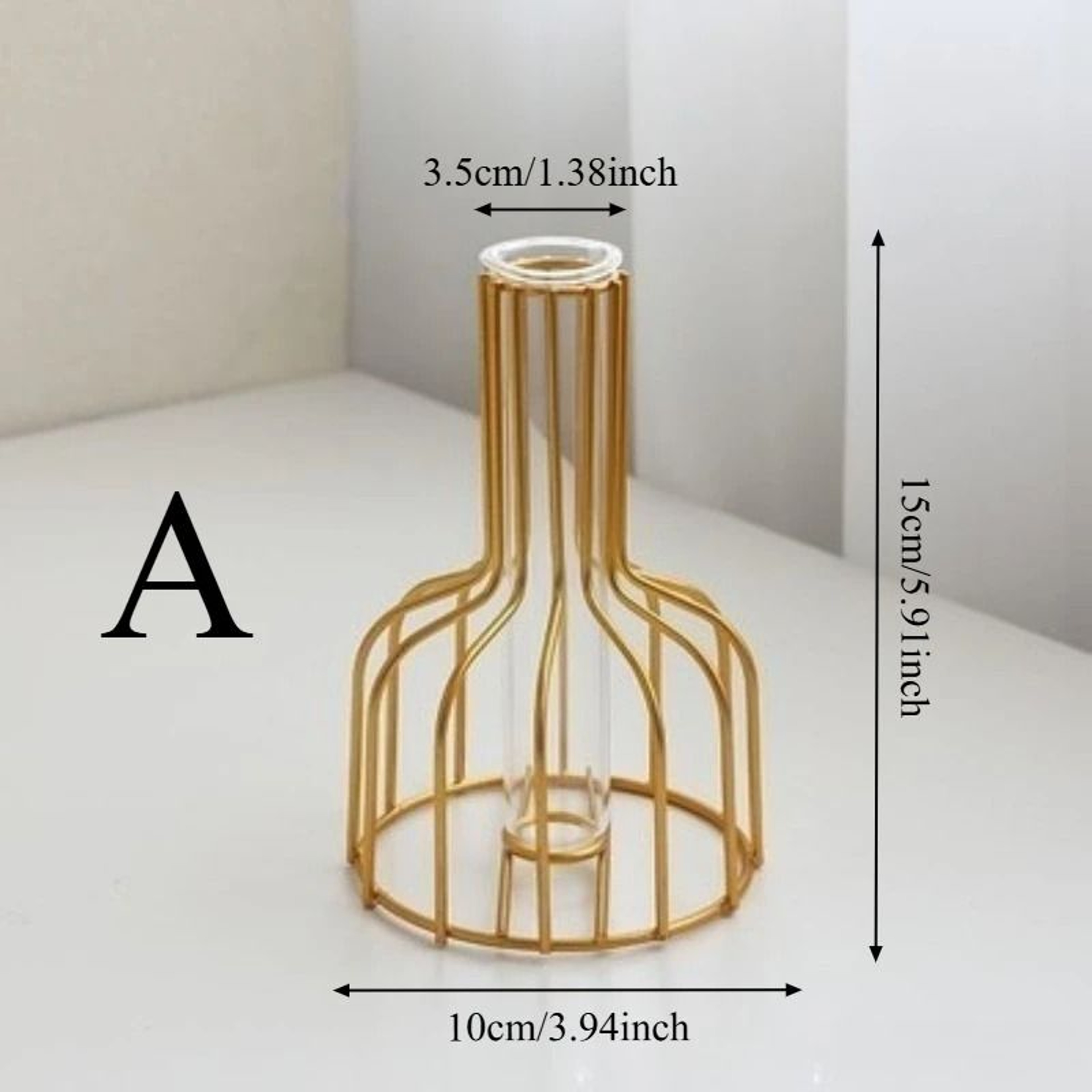 Ornamental Wrought Iron Gold Flower Vase 3
