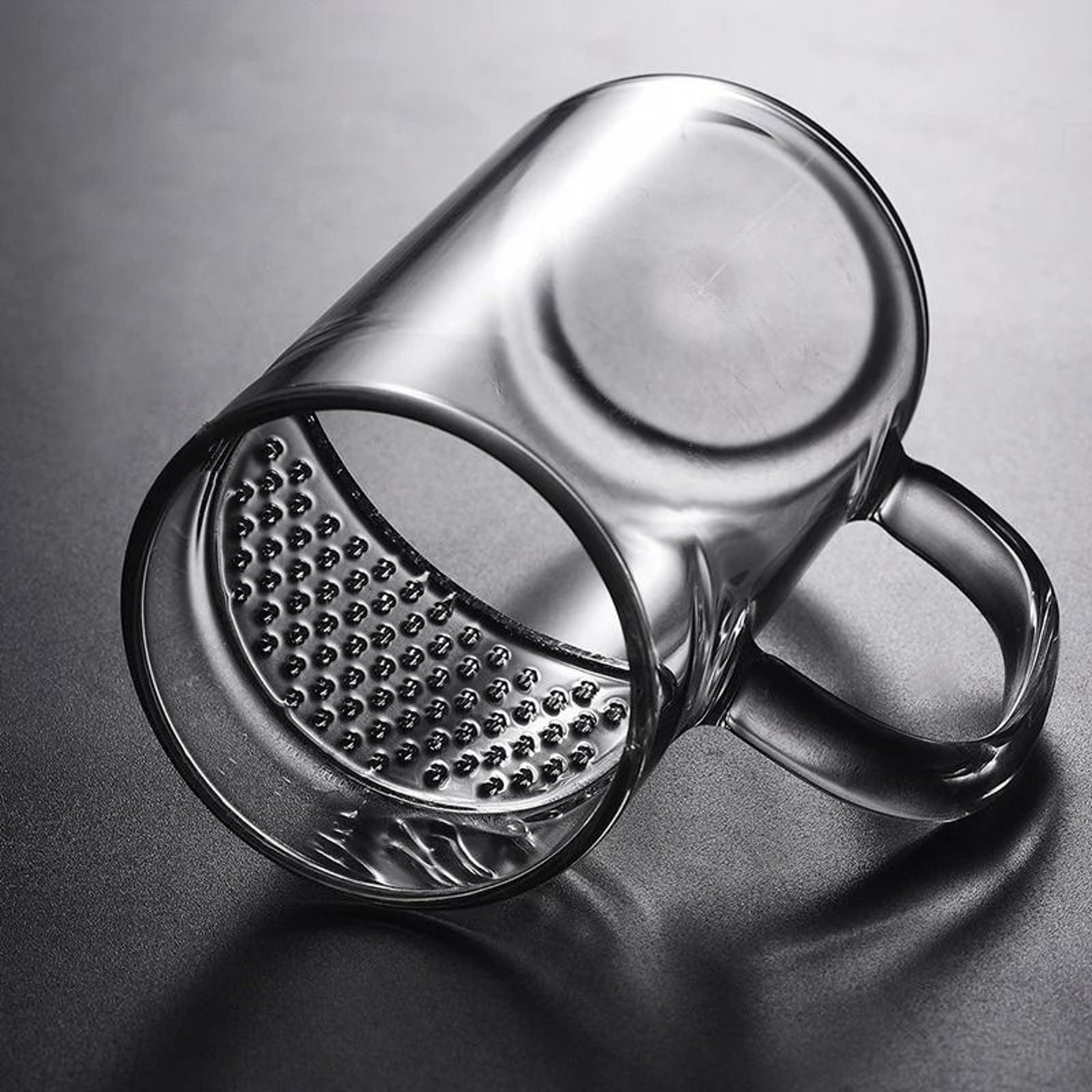 Heat Resistant Glass Green Tea Mug With Crescent Filter 3