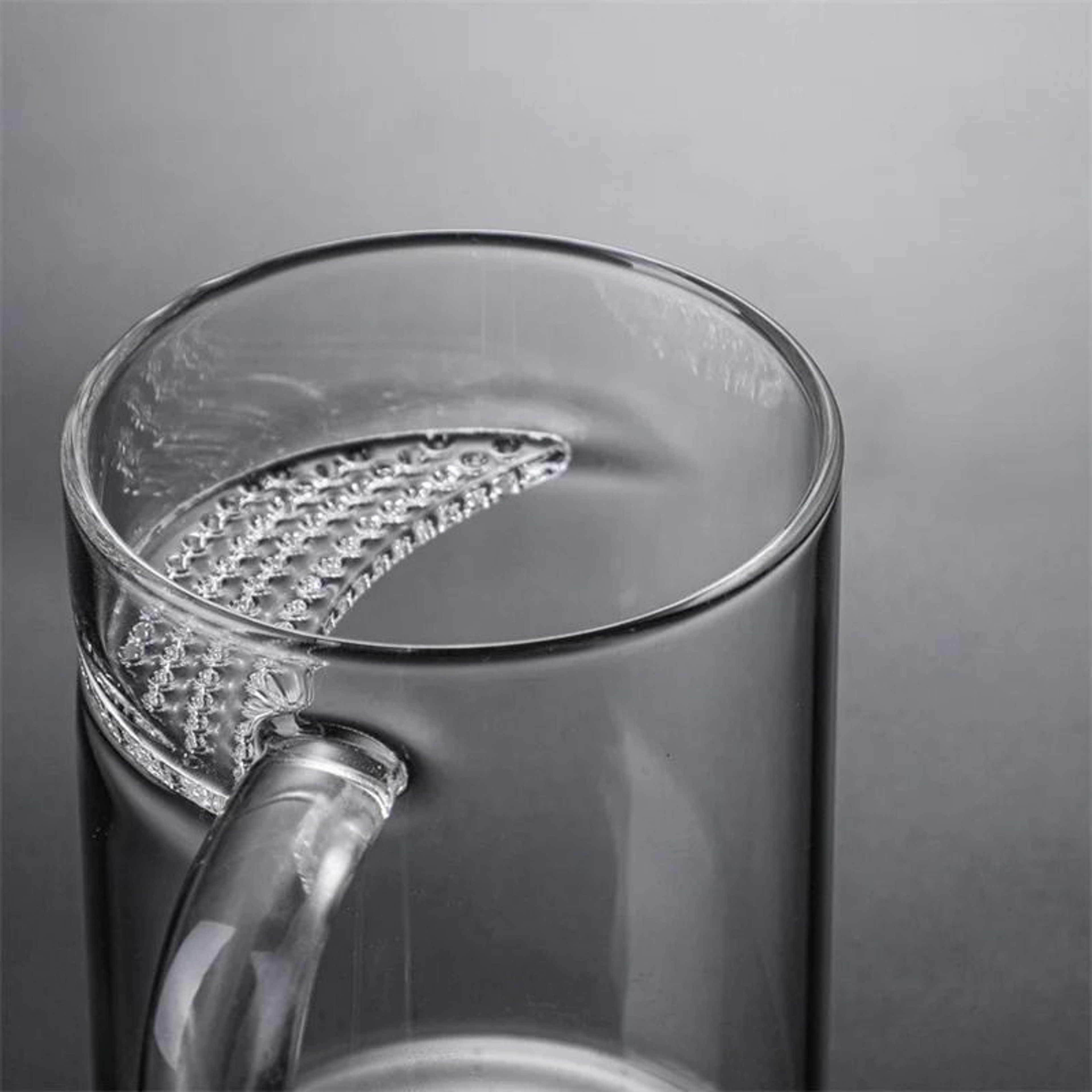 Heat Resistant Glass Green Tea Mug With Crescent Filter 4