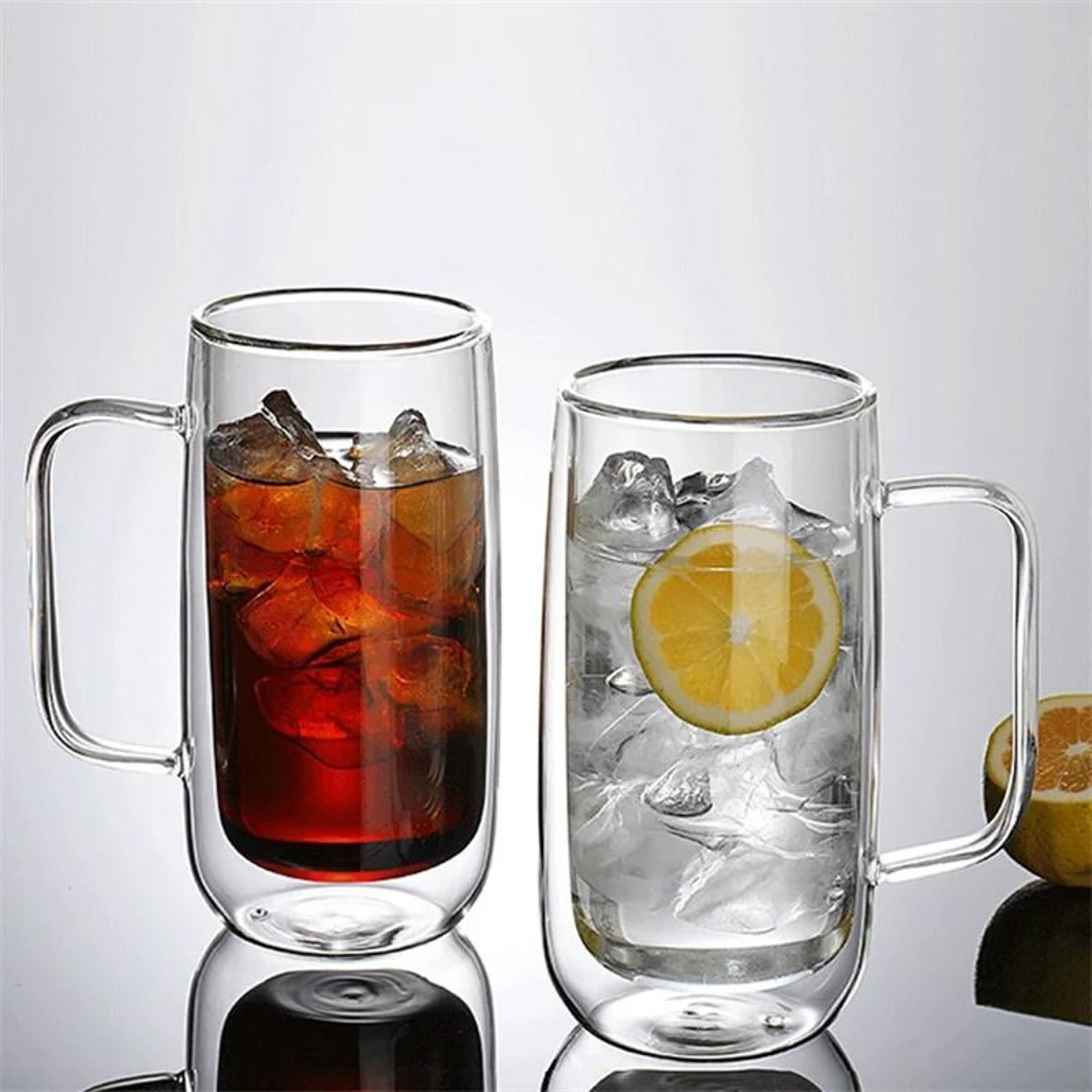 400ML Double Wall Glass Mug Drinking Glasses 0