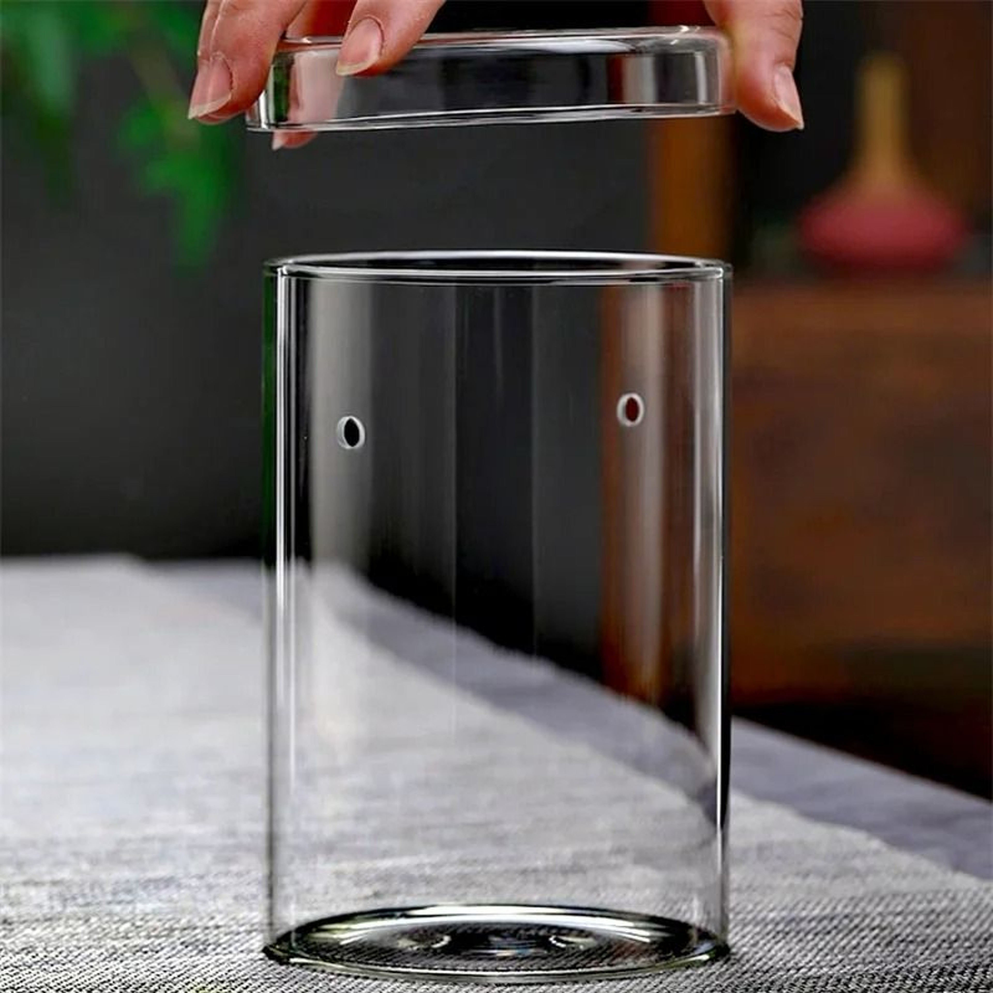 Micro Landscape Moss Cylinder Glass Bottle With Lid 2