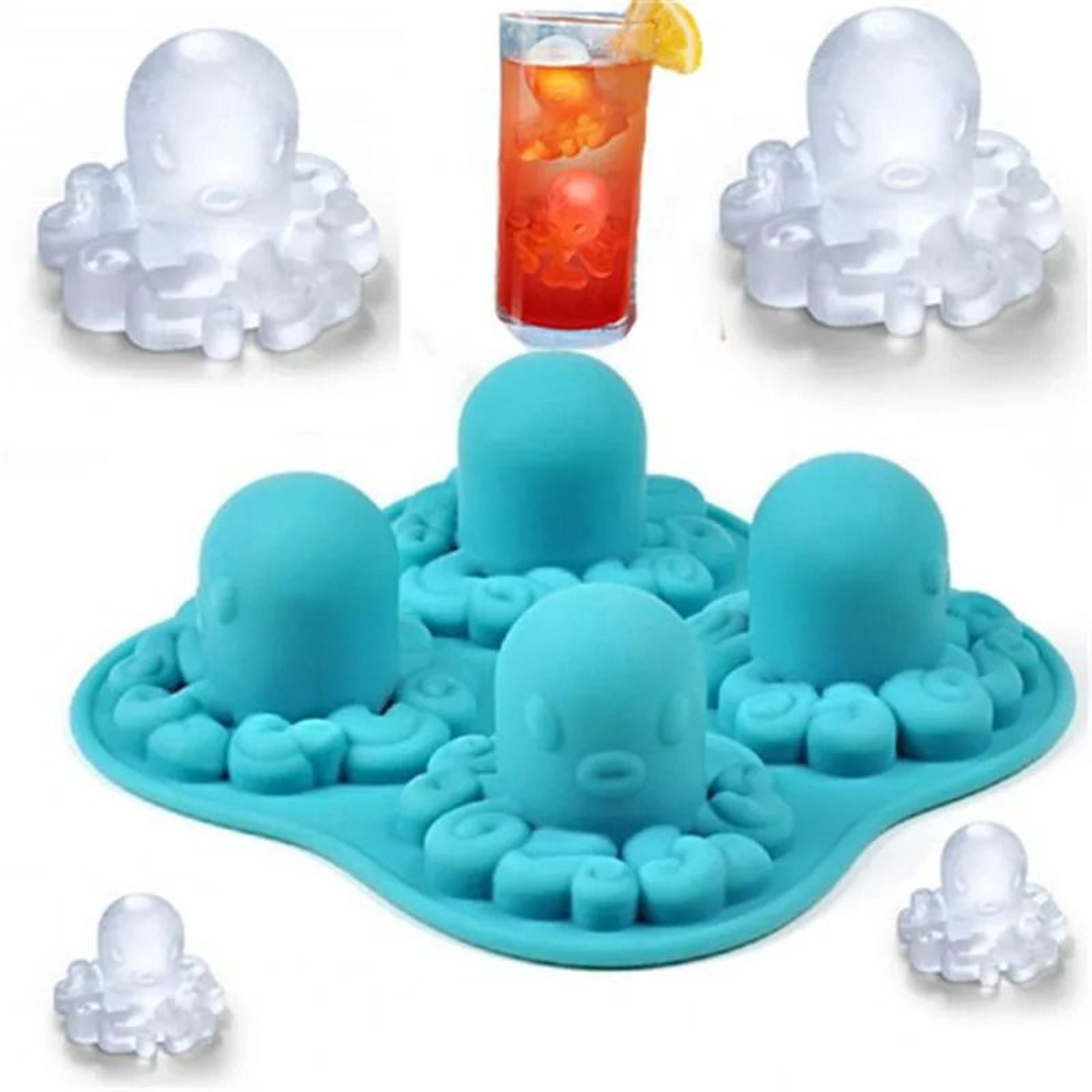 3D Octopus Mini Silicone Ice Cube Trays 0