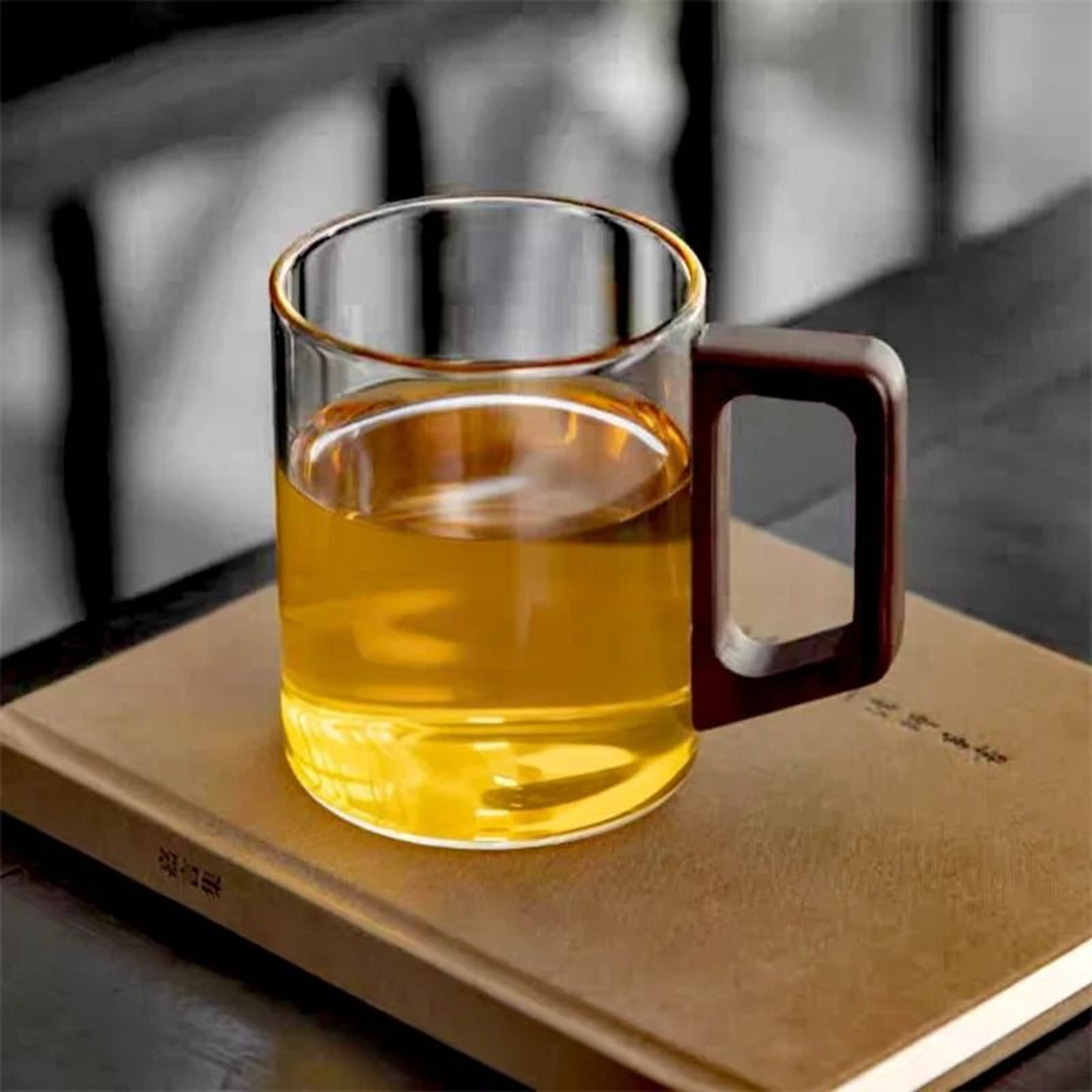 400ml Heatresistant Glass Cup With Walnut Handle 5