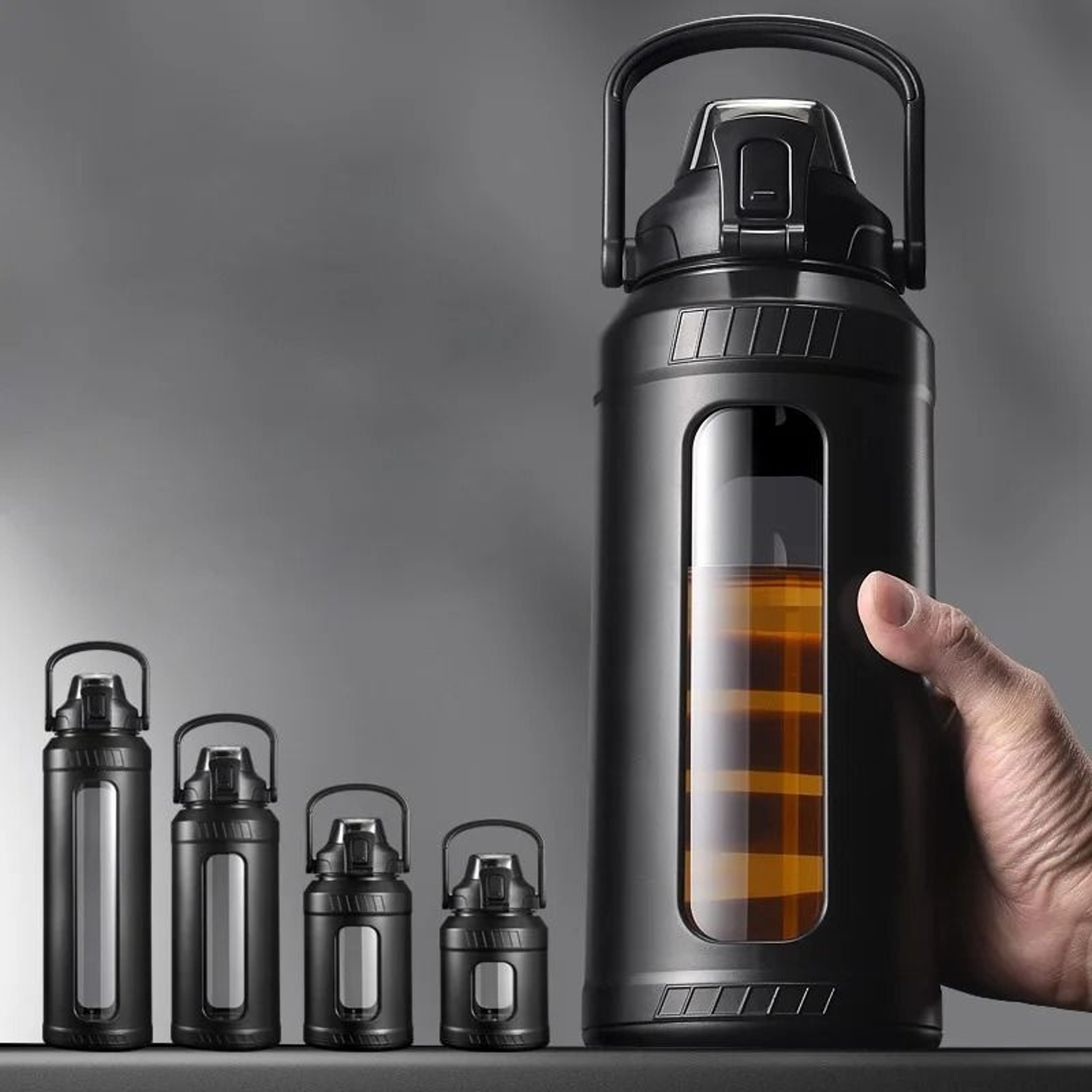Large Capacity High Borosilicate Glass Water Bottle 0