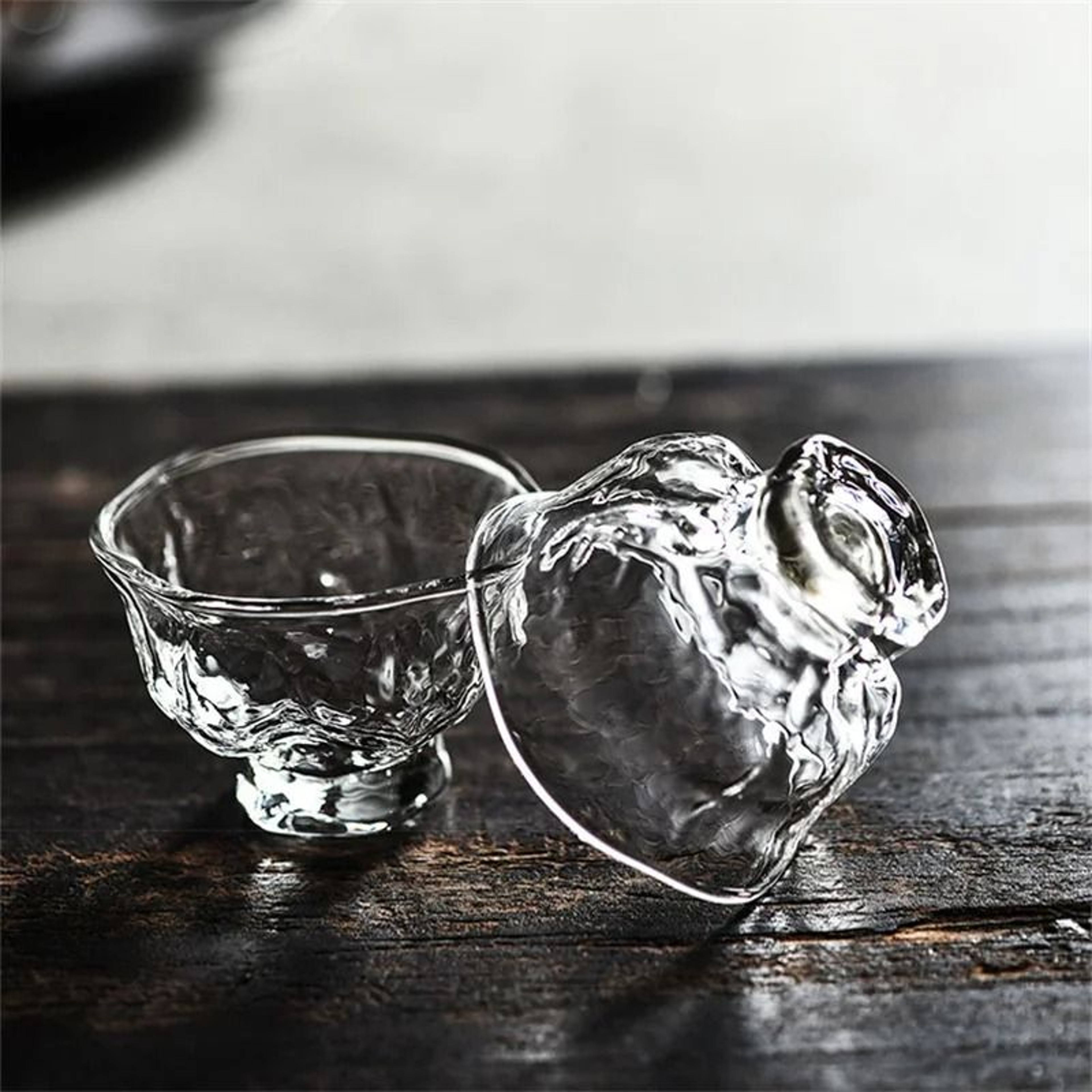 Japanese Hammer Pattern Glass Tea Cup Set 60ml Kung Fu Tea Accessories 4