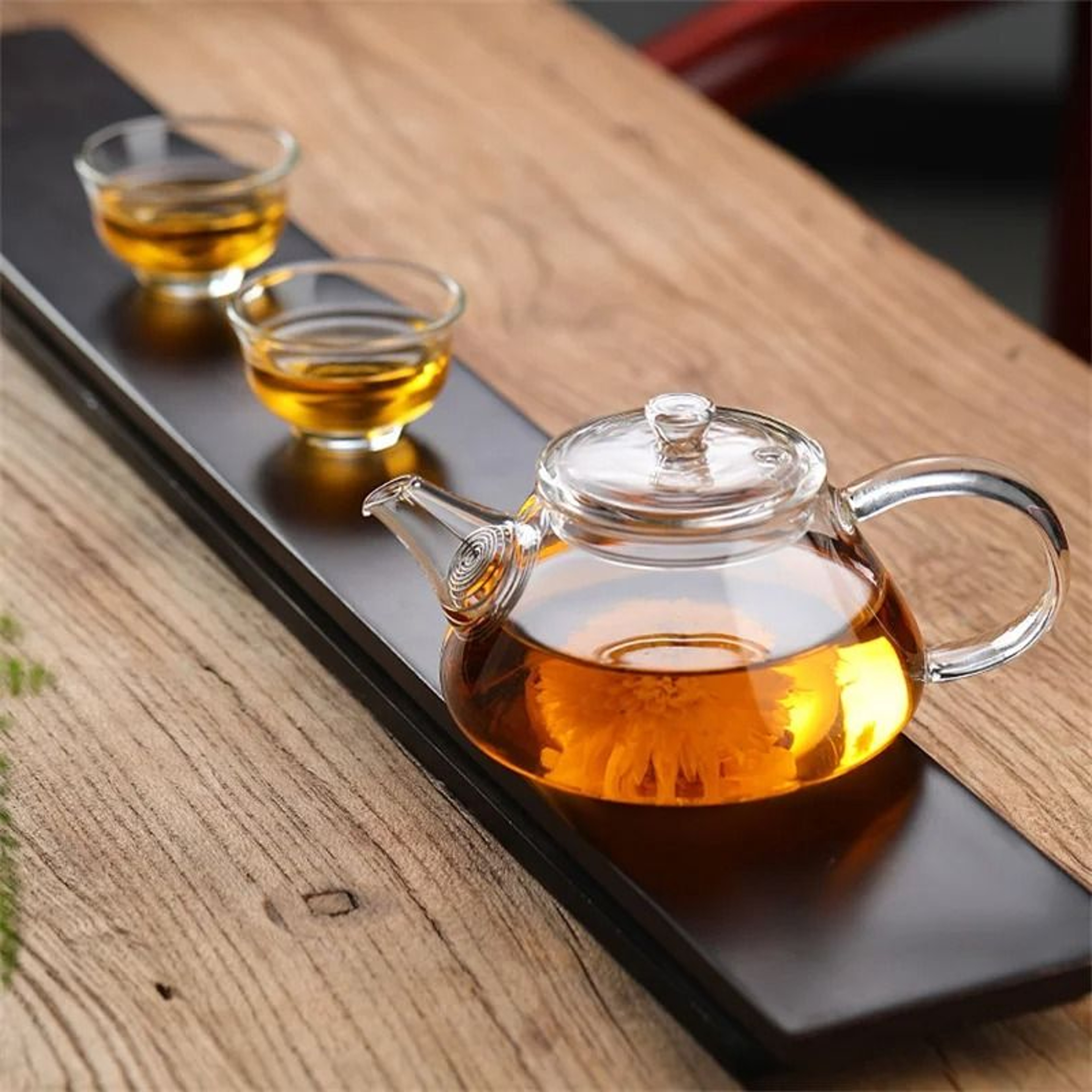 Heat Resistant Mini Glass Teapot With Filter For Brewing Flower Tea 5