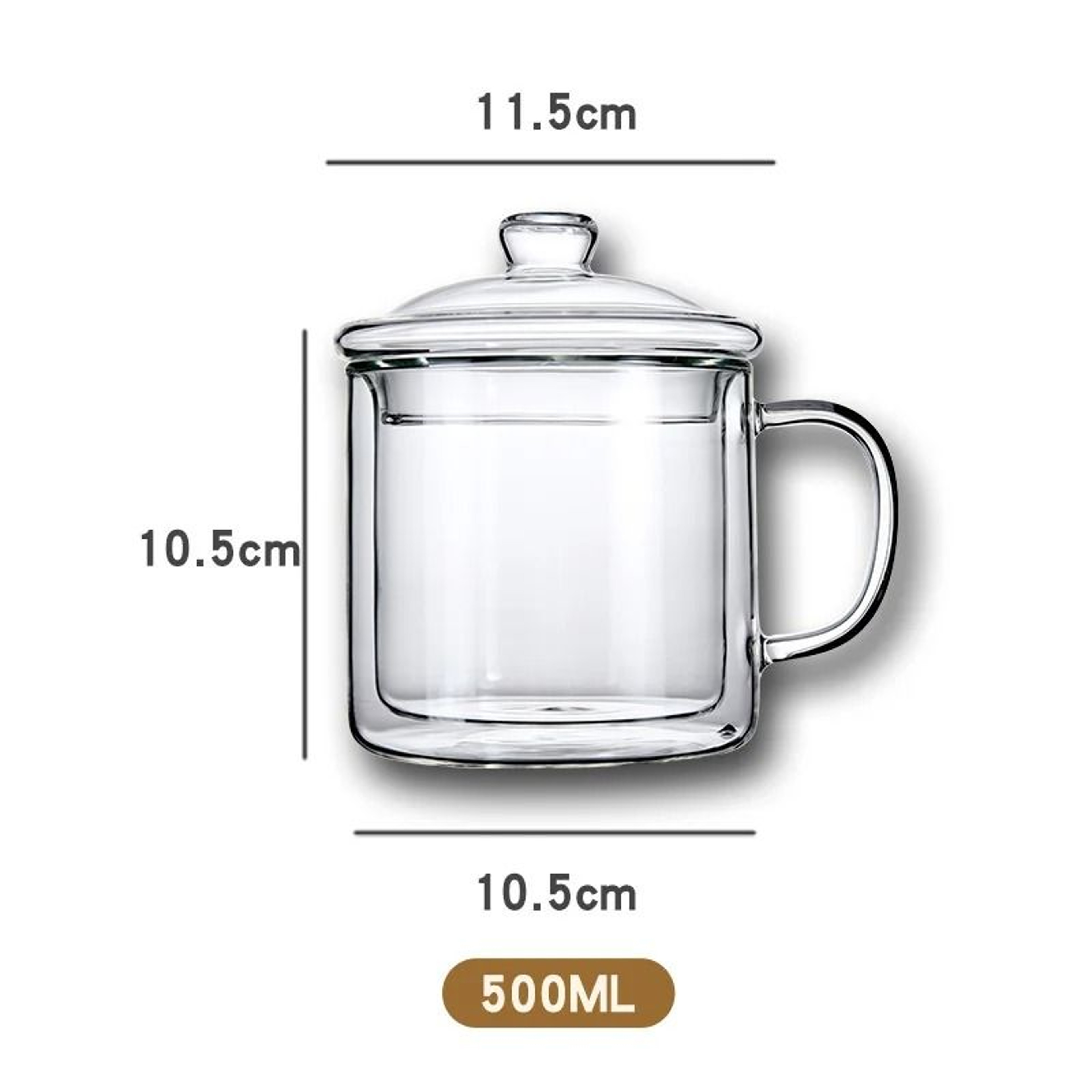 Retro Soviet Double Walled Glass Coffee Mug With Handle 7