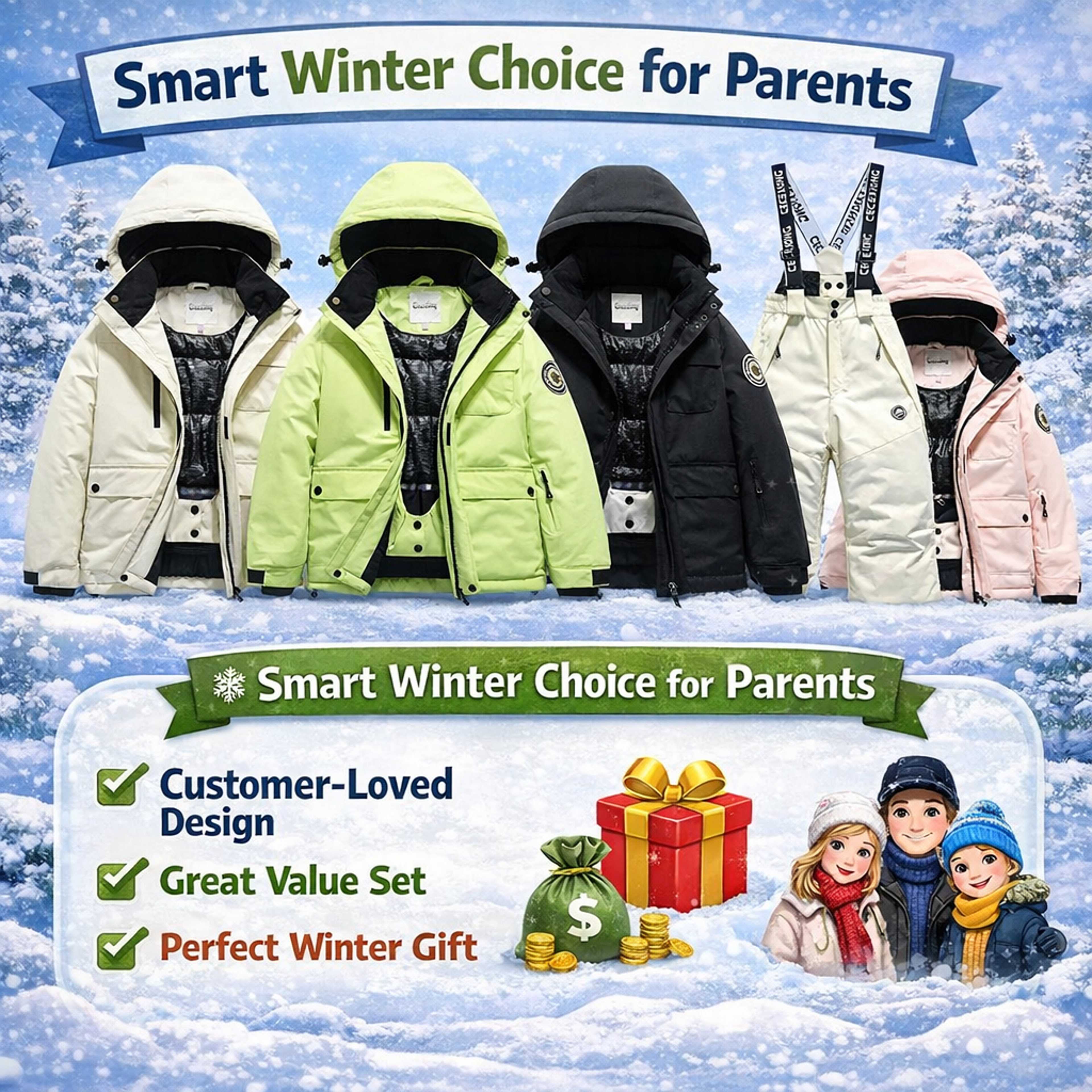 Kids Winter Ski Coat and Pants Set Waterproof Warm Snow Suit – view 19