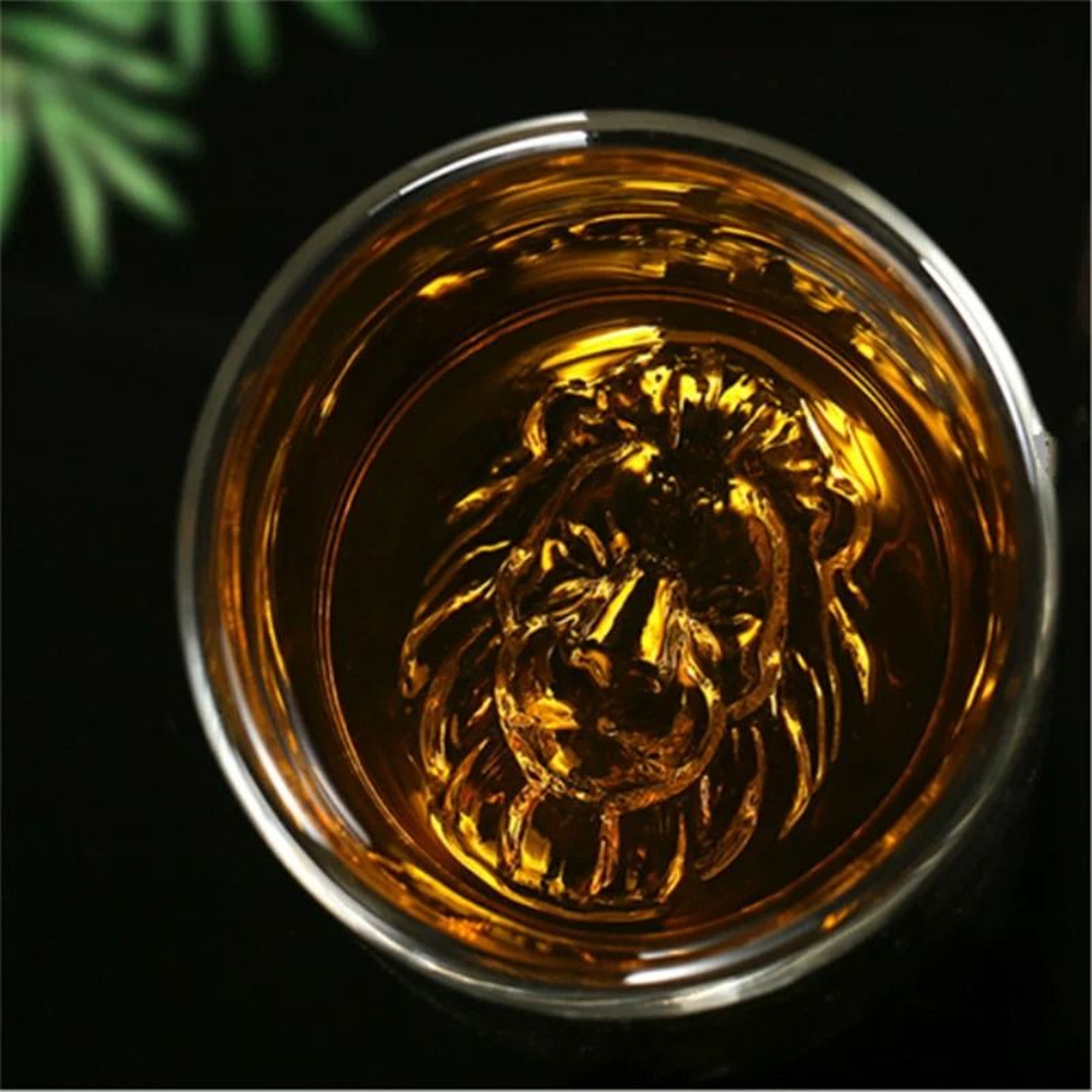 Creative Lion Head Double Wall Glass Whiskey And Spirits Mug 2