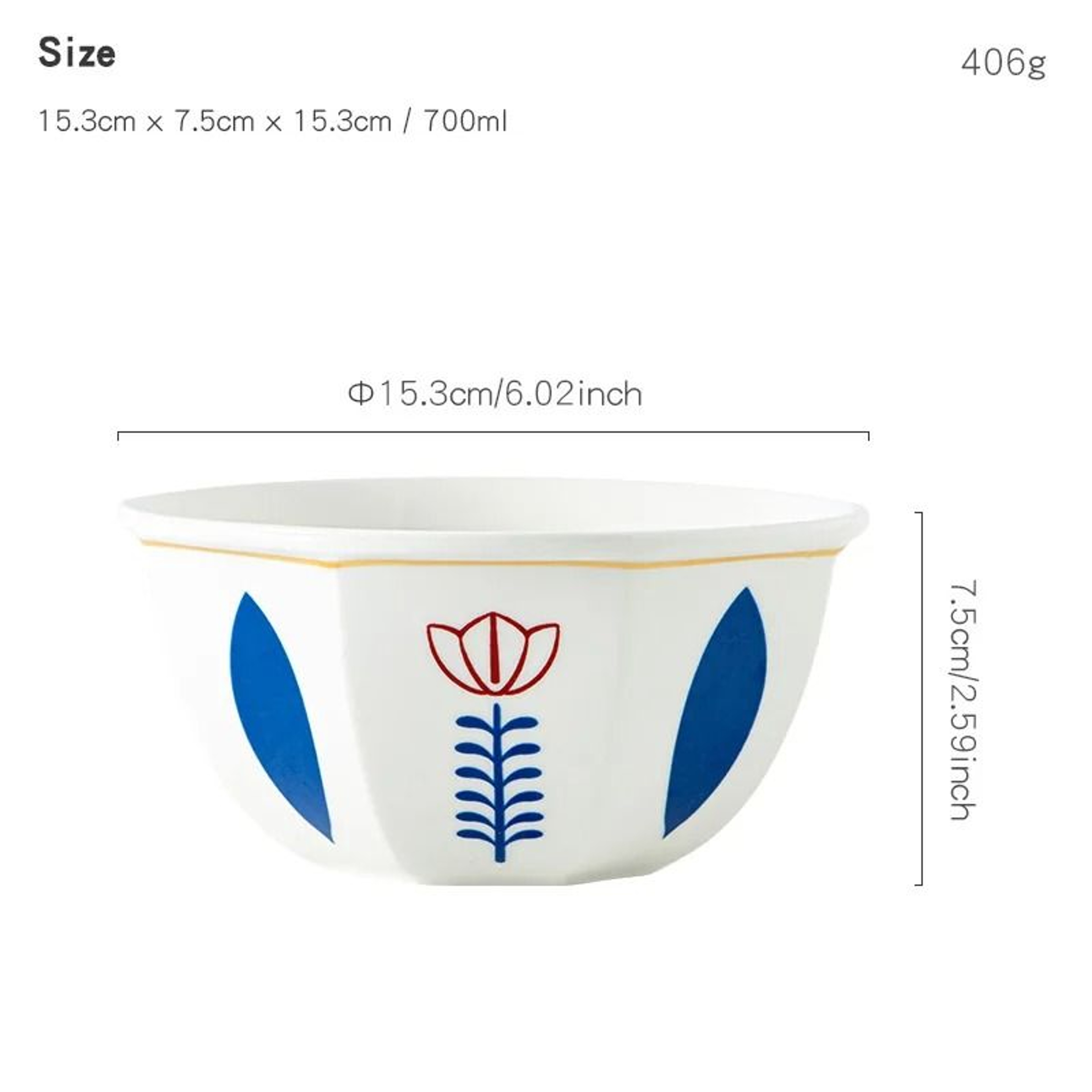 6Inch Traditional Arabic Festival Ceramic Dessert Bowl 5