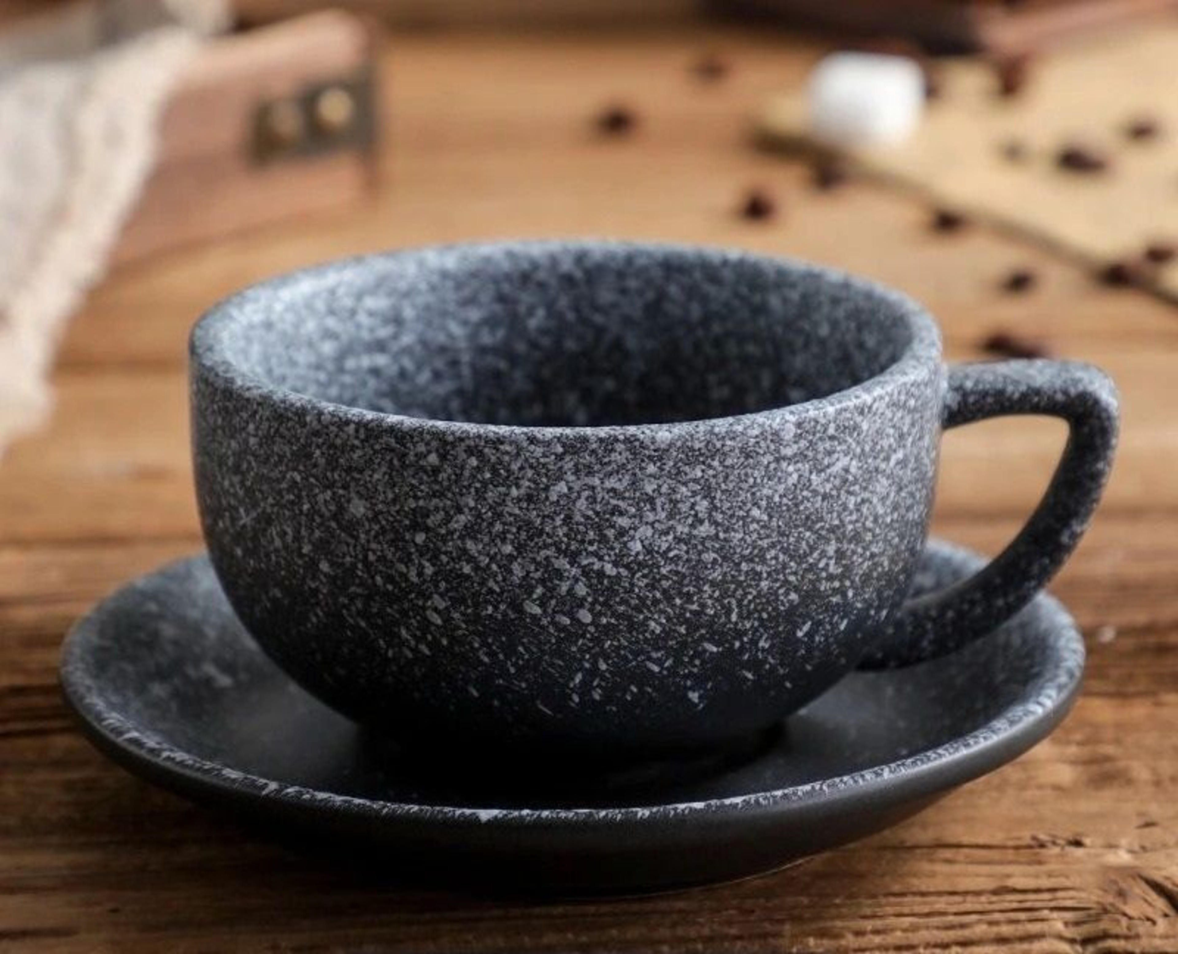 Zeta Flower Large Capacity Creative Cup And Saucer Set 6