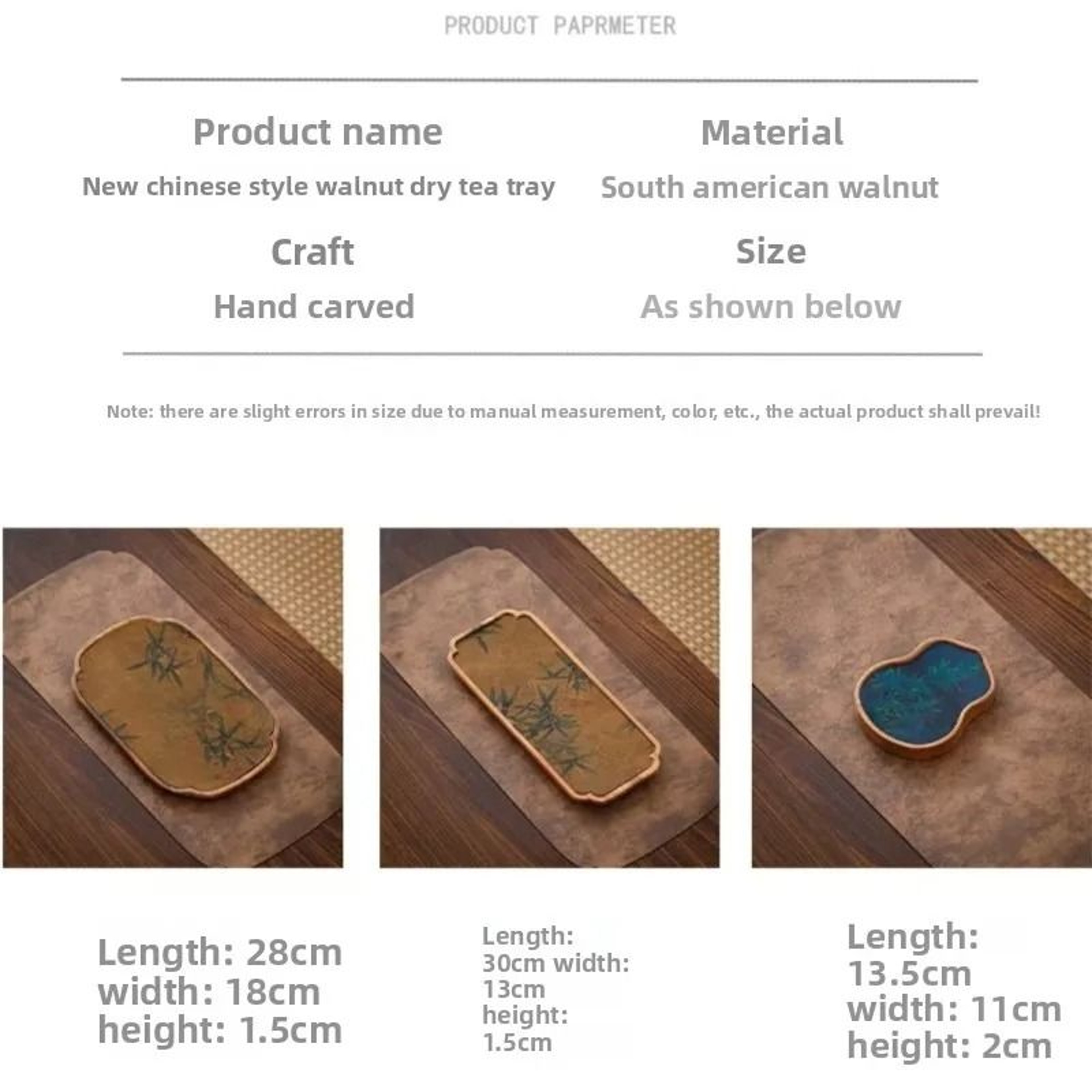 Walnut Retro Dry Brewed Tea Tray Set 5